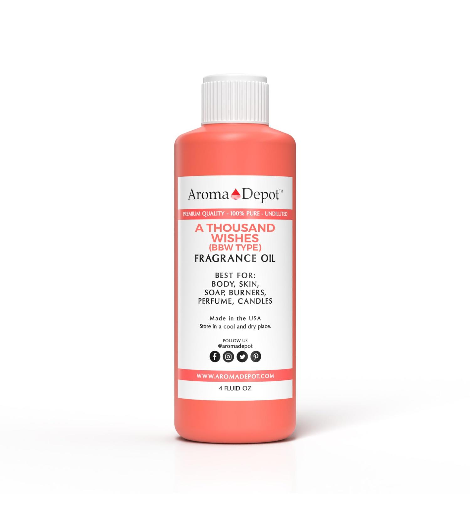 Aroma Depot A Thousand Wishes 4oz Fragrance Oil - Perfect for DIY Candles Bath Bombs & More | Scented Perfume & Skin Oil for Diffusers & Warmers - Buy Online on GoSupps.com