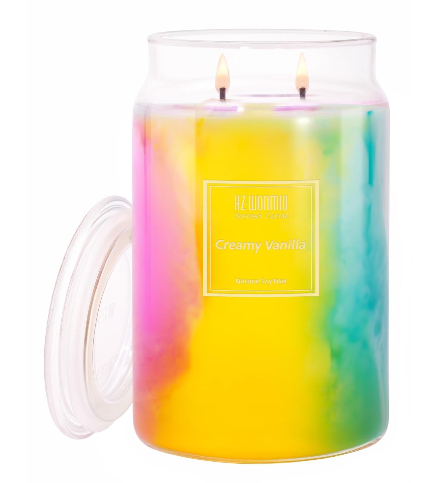 Creamy Vanilla Candle - 2 Wick Soy Wax | 110-Hour Burn Time | Extra Strong Scent | Aromatherapy Gift for Women | 20oz Scented Candle - Buy Online on GoSupps.com