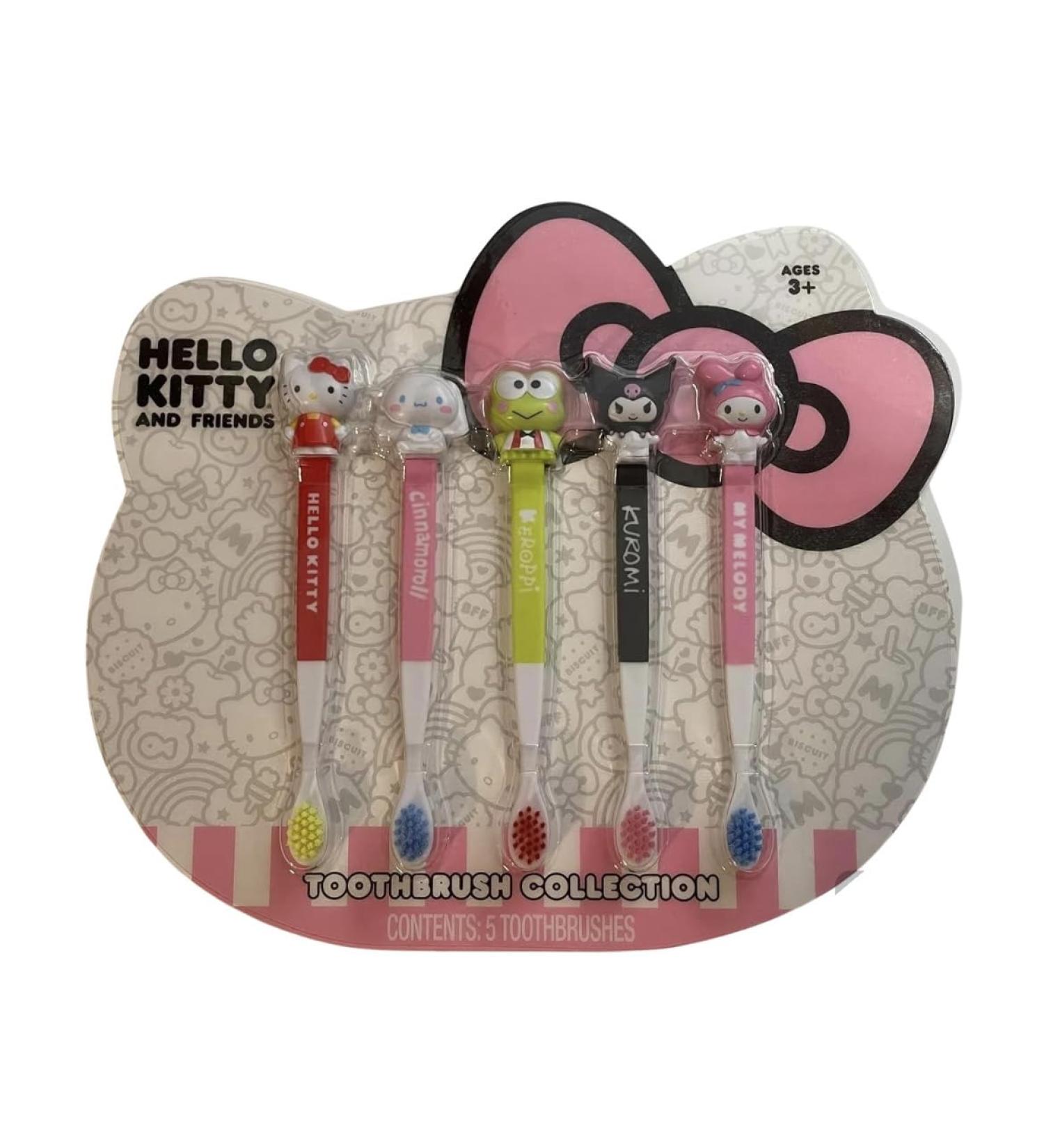 Shop SANRIO Hello Kitty & Friends Toothbrush Set - 5 Characters: Hello Kitty Cinnamoroll Keroppi Kuromi My Melody - Perfect for Kids - Buy Online on GoSupps.com