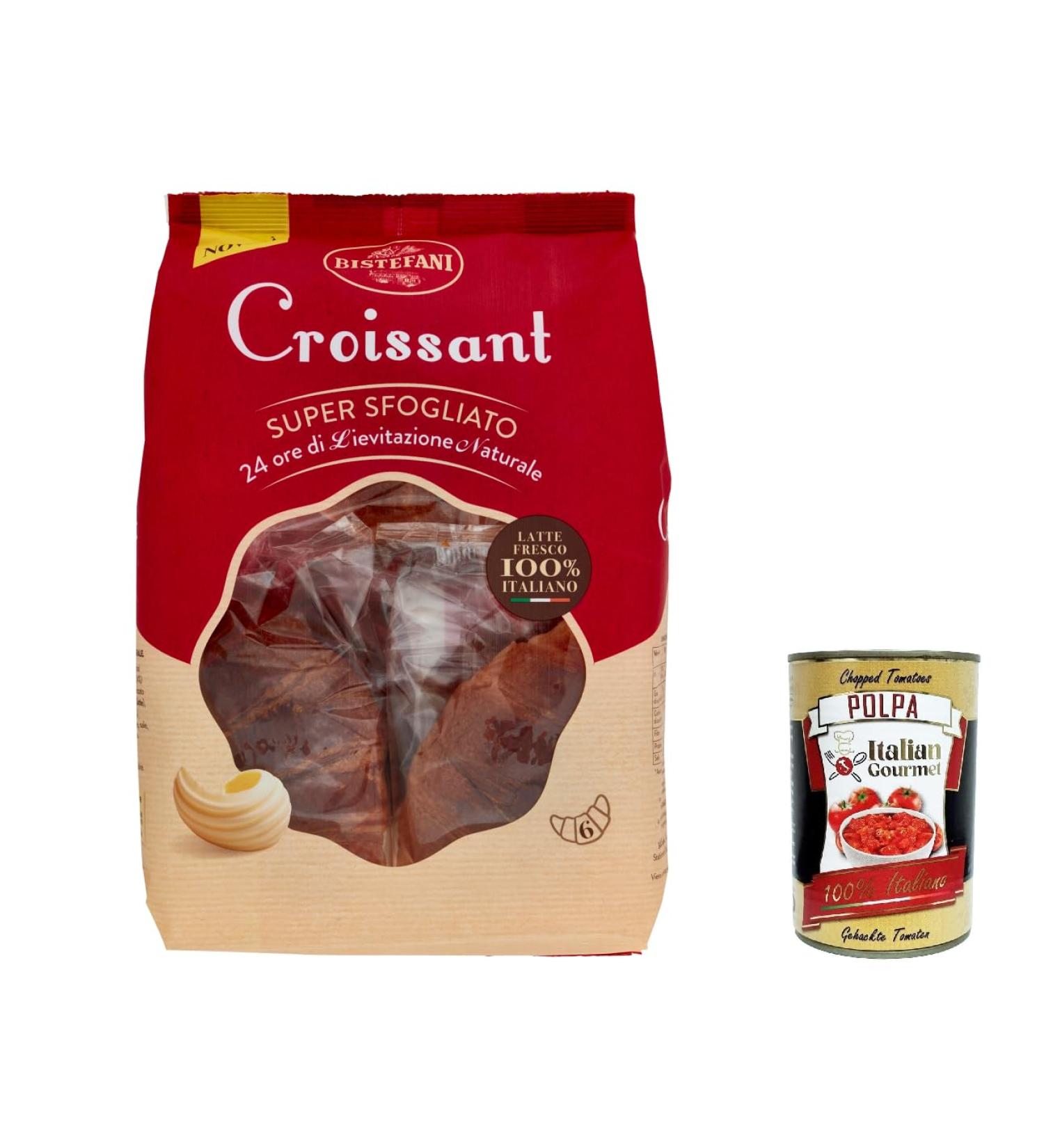  Italian Gourmet E.R. Bistefani Super Sfogliato Croissant Pack of 3 naturally acidified baking products 180g pack each pack contains 6 croissants from 30g + Italian Gourmet Polpa di Pomodoro - Buy Online on GoSupps.com