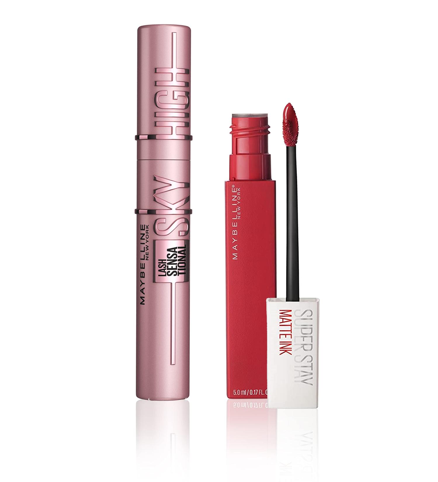Maybelline New York Gift Box for Eyes | Sky is the Limit - Sky High Mascara & Matte Ink Pioneer Lip Paint - International Shipping - Buy Online on GoSupps.com