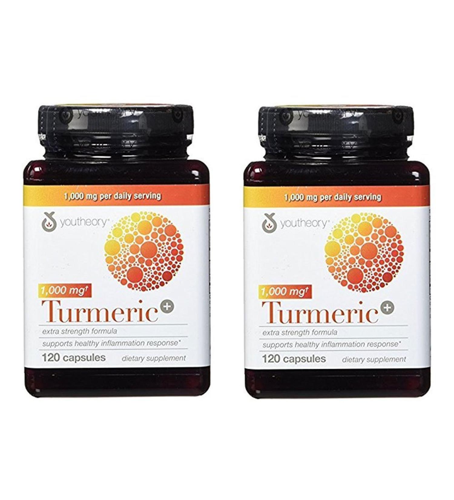 Youtheory Turmeric Extra Strength Formula Capsules 1 000 mg per Daily 120 Count (Pack of 2) - Buy Online on GoSupps.com