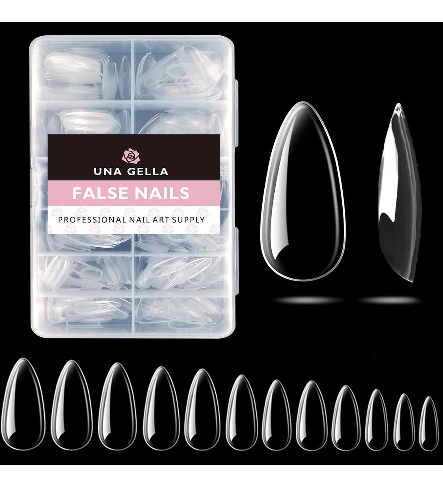 UNA GELLA Almond Fake Nails - 500pcs Medium Almond Press on Nails for Nail Extension & Nail Art - Clear Almond Gel Tips for DIY Home Salon - 12 Sizes - Buy Online on GoSupps.com