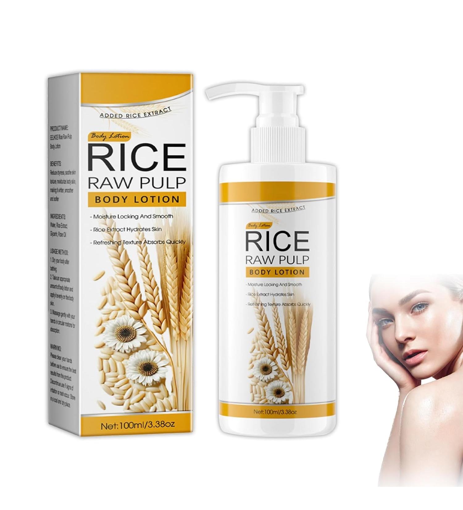 Raw Rice Pulp Body Lotion Rejuvenating Moisturizing Serum Rice Nourishing Moisturizing Lotion Skin Brightening Lotion Skin Firming Cream for Body - Buy Online on GoSupps.com