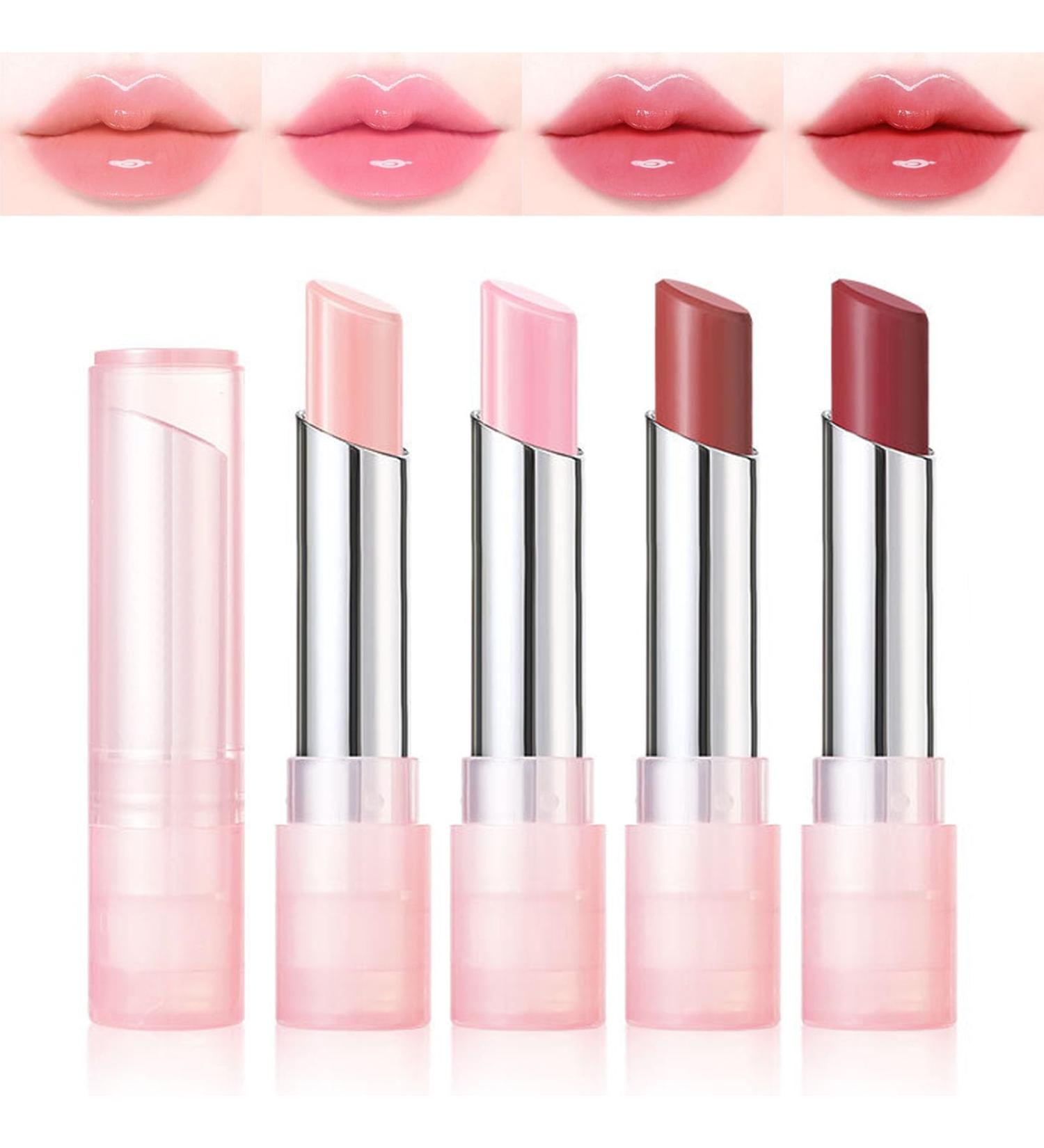 INSEEK Tinted Lip Balm Gift Set 4Pcs Colored Color Changing Lip Balm 24HRs Long-lasting Deep Moisturizing for Dry Chapped Lips Smooth and Reduce Fine Lines Lightweight Non-Sticky - Buy Online on GoSupps.com