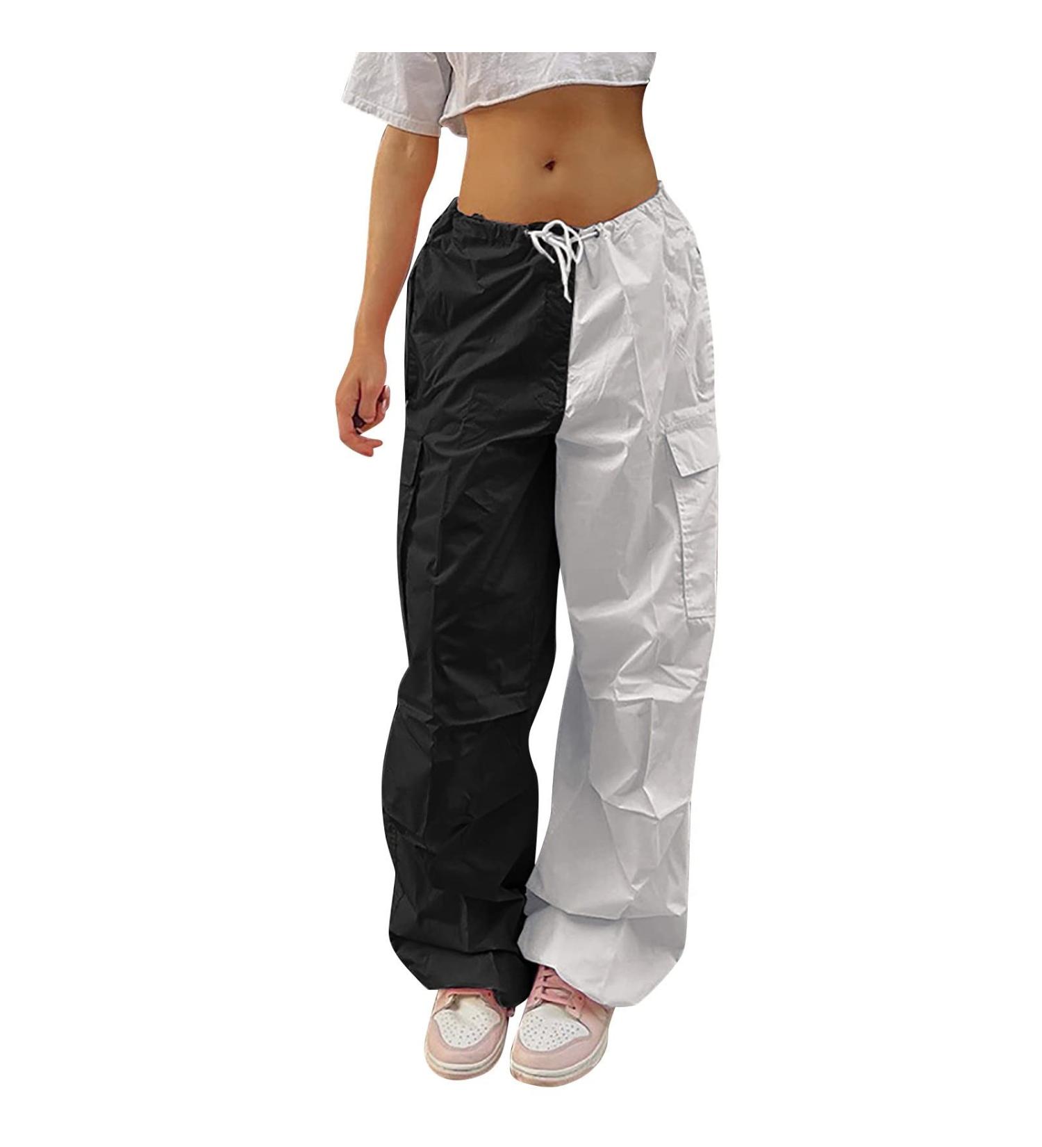 Shop Y2K Women s Parachute Cargo Pants - Vintage Baggy Track Pants & E-Girl Streetwear - Authentic 90s Style - Lang A8-Weiß L - Buy Online on GoSupps.com