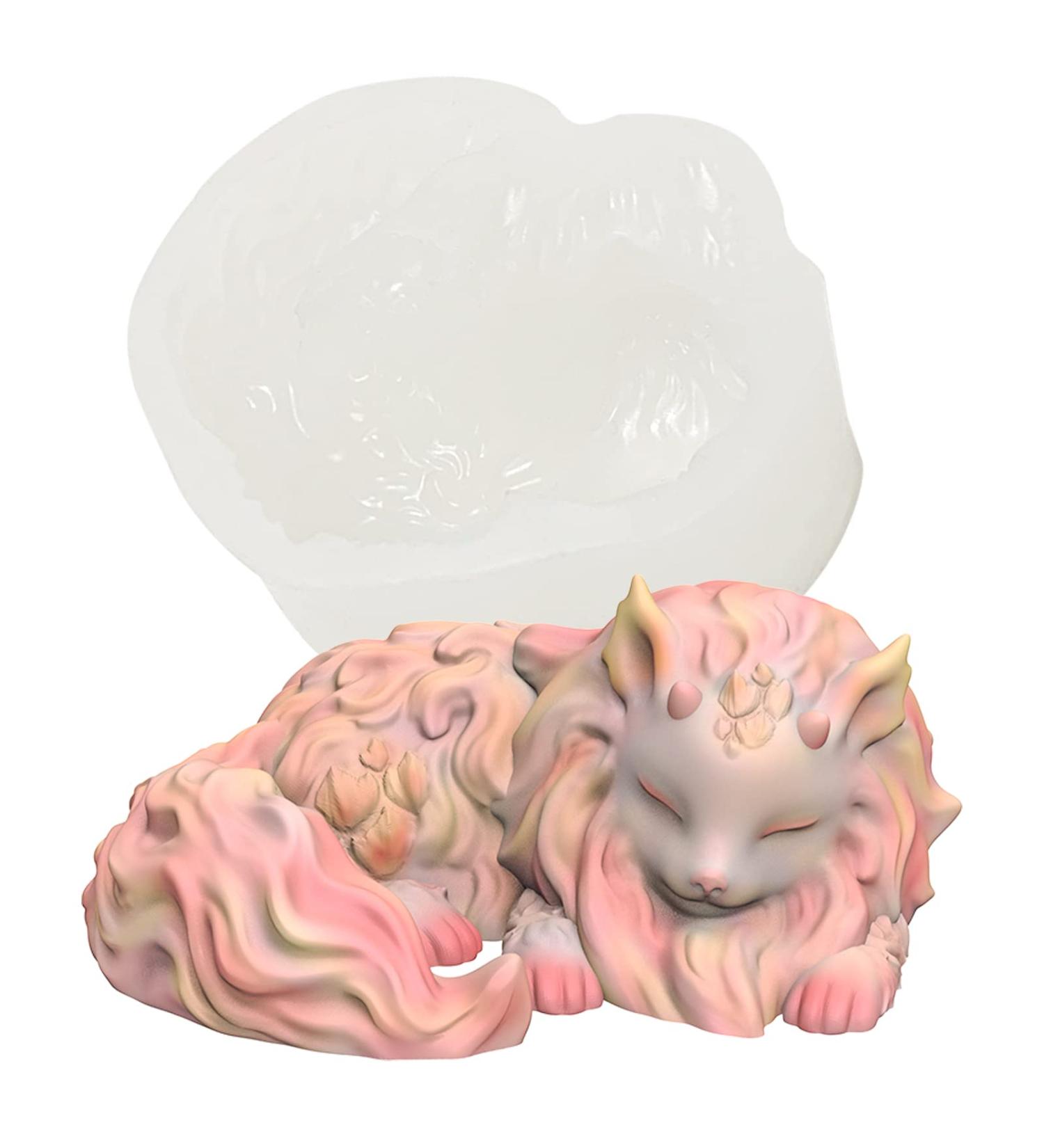 Horned Dragon Cute Kitten Silicone Mold for Clay & Resin Decor - Buy Online on GoSupps.com
