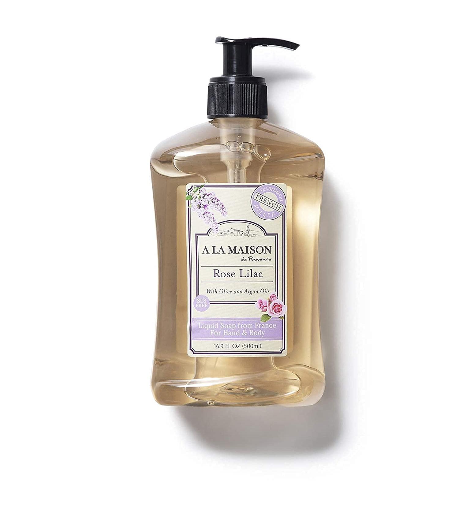 A La Maison de Provence Rose Lilac Liquid Hand Soap - 16.9 oz Pump | Natural French Milled Moisturizer - Buy Online on GoSupps.com