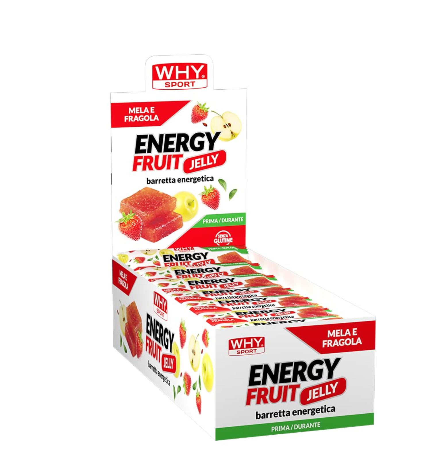  WHY SPORT WHY SPORT ENERGY FRUIT JELLY - Fruit Based Energy Bar - Gusto Apple and Strawberry - Box of 35 Bars - 30g - Buy Online on GoSupps.com
