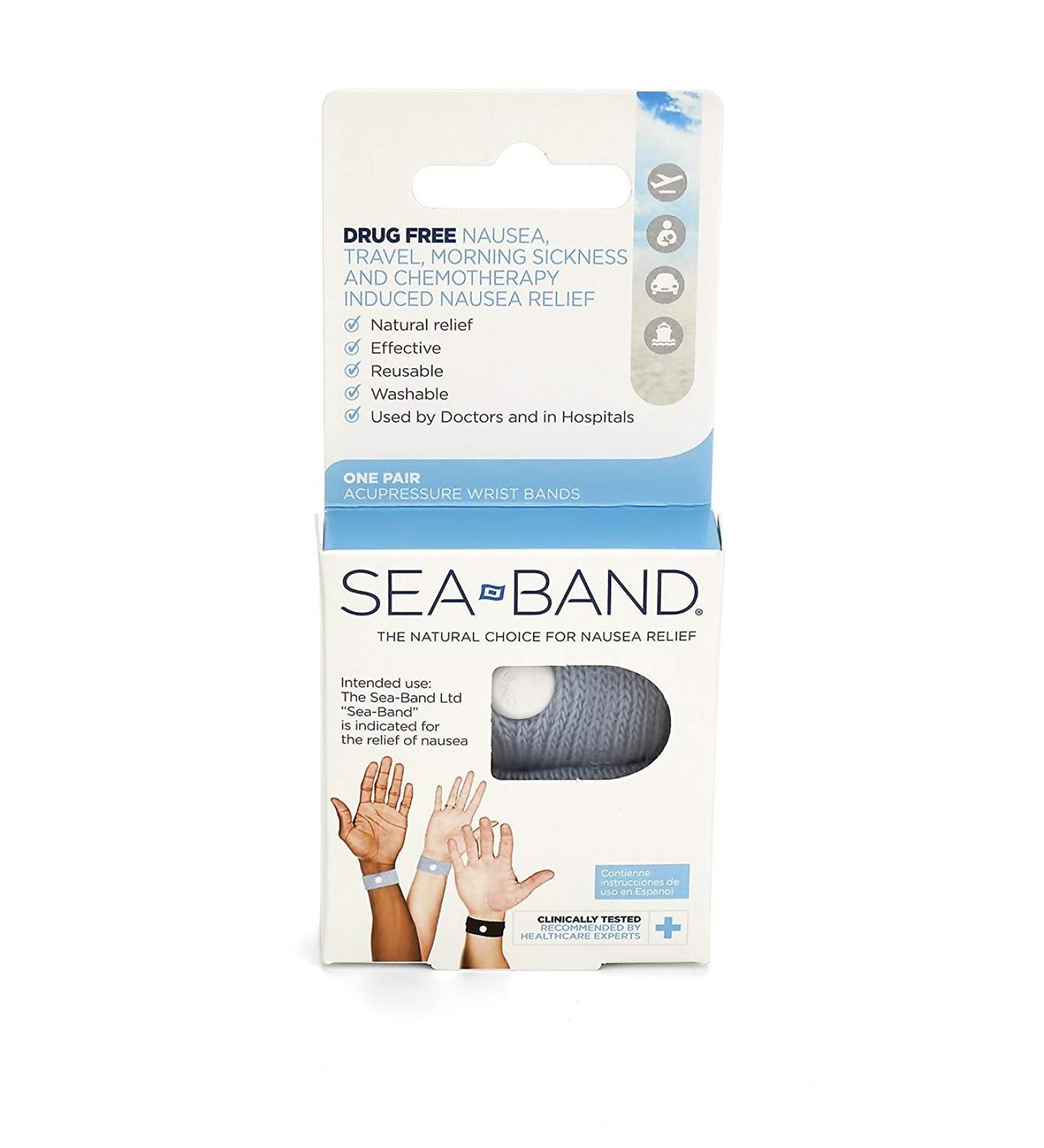 Sea-Band Acupressure Wrist Bands - 3 Pairs | Nausea Relief | Motion Sickness | Drug-Free - Buy Online on GoSupps.com