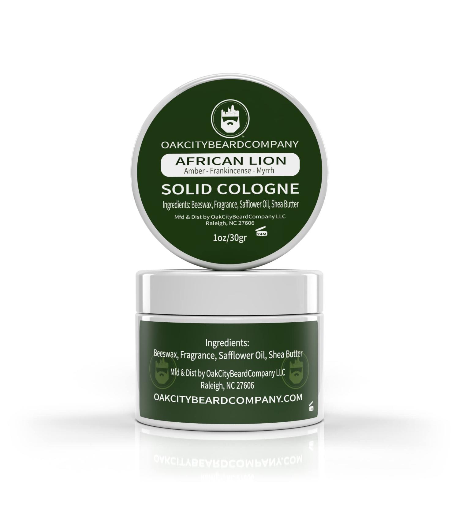 Oak City Beard Company - African Lion - Solid Cologne - 1 Ounce - Amber - Frankincense - Myrrh - Patchouli - Exotic African Lion 1 Ounce (Pack of 1) - Buy Online on GoSupps.com