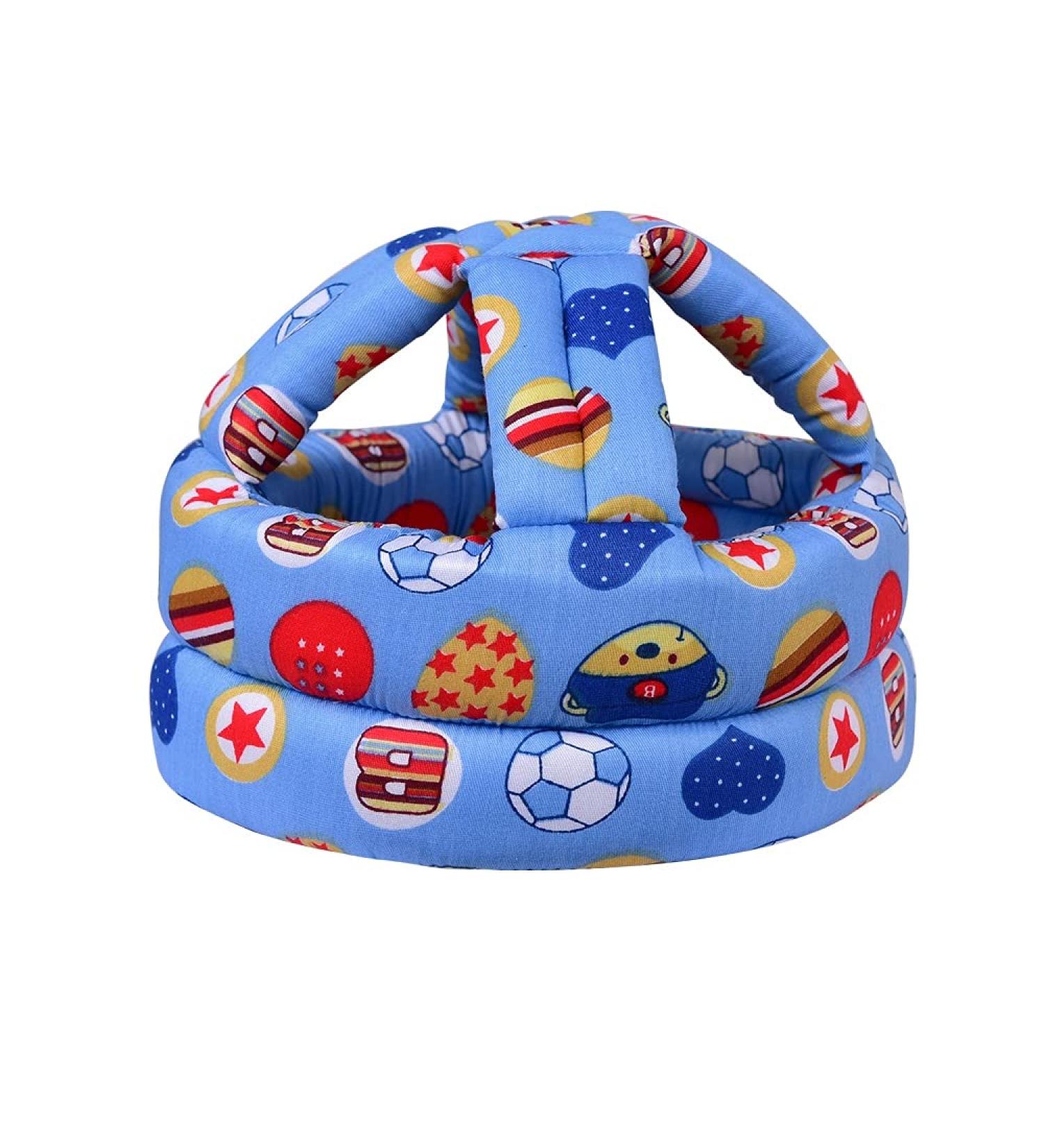 Baby Safety Helmet for Crawling and Walking | Blue Football Design | Age 6-36 Months (1pc) - Buy Online on GoSupps.com