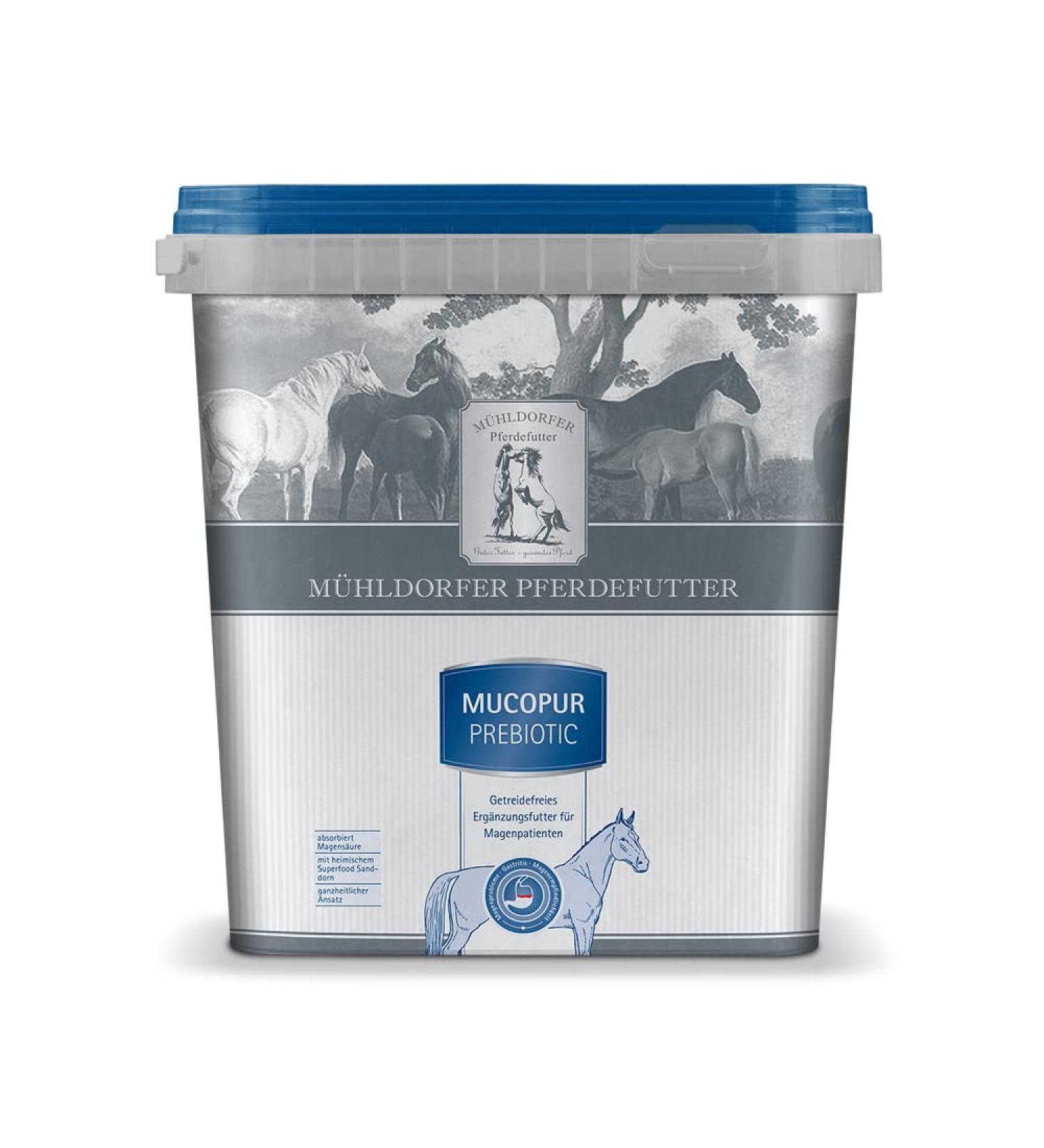 Mühldorfer Mucopur Prebiotic 2 kg for Horses with Stomach Problems Grain-Free with Sea Buckthorn Superfood