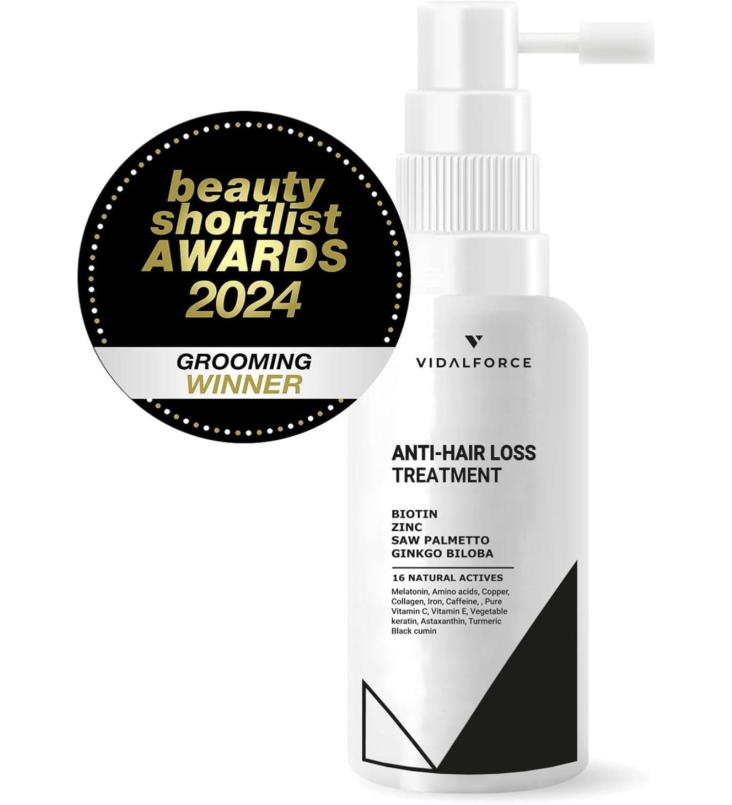 Anti-Hair Loss Treatment for Women and Men with Biotin Collagen Zinc Saw Palmetto Caffeine and 12 Vitamins for Hair 125 ml - Buy Online on GoSupps.com