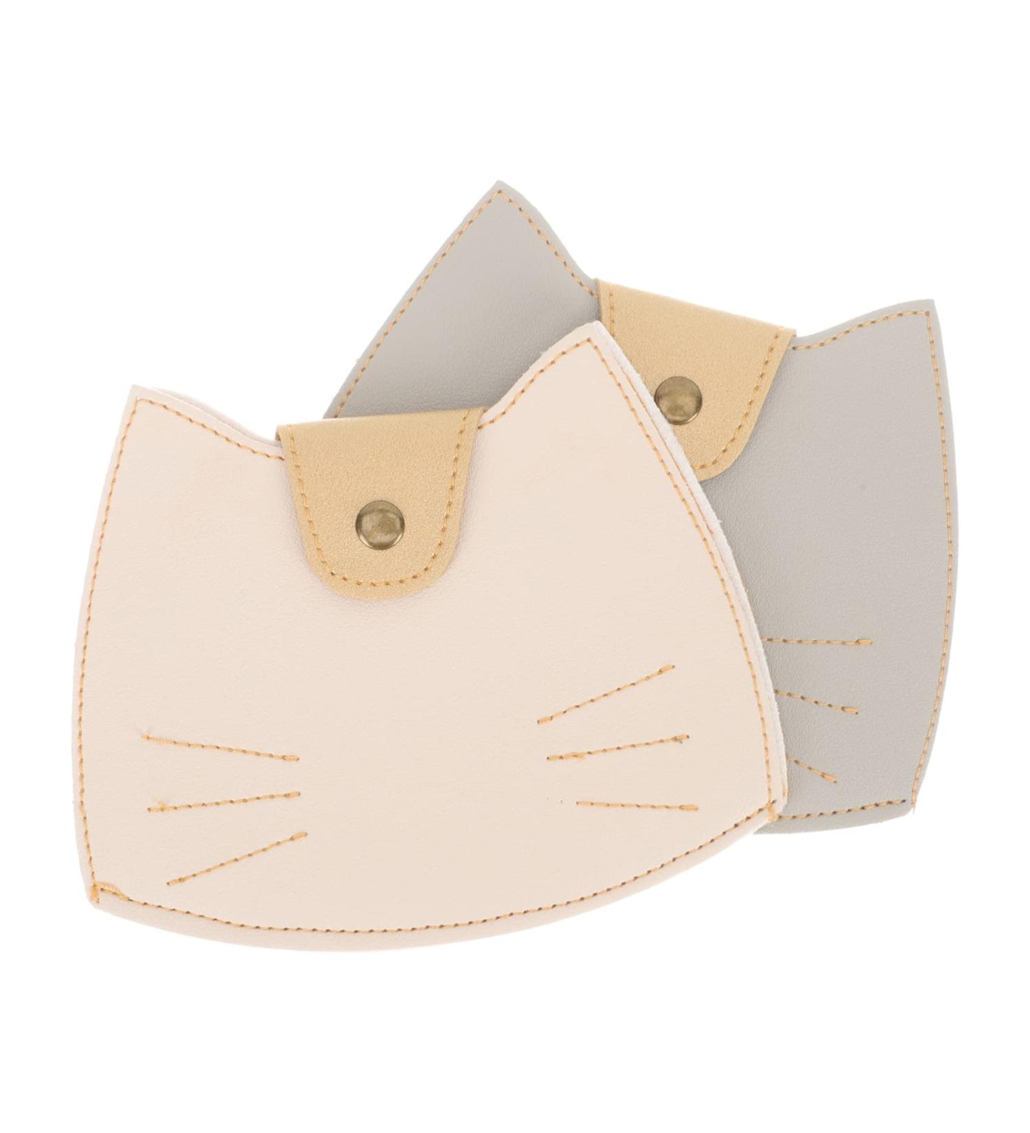 Cabilock Foldable Storage Box Set - 2PC Portable PU Leather Mask Holder Case for Women | Cute Cat Design - Buy Online on GoSupps.com