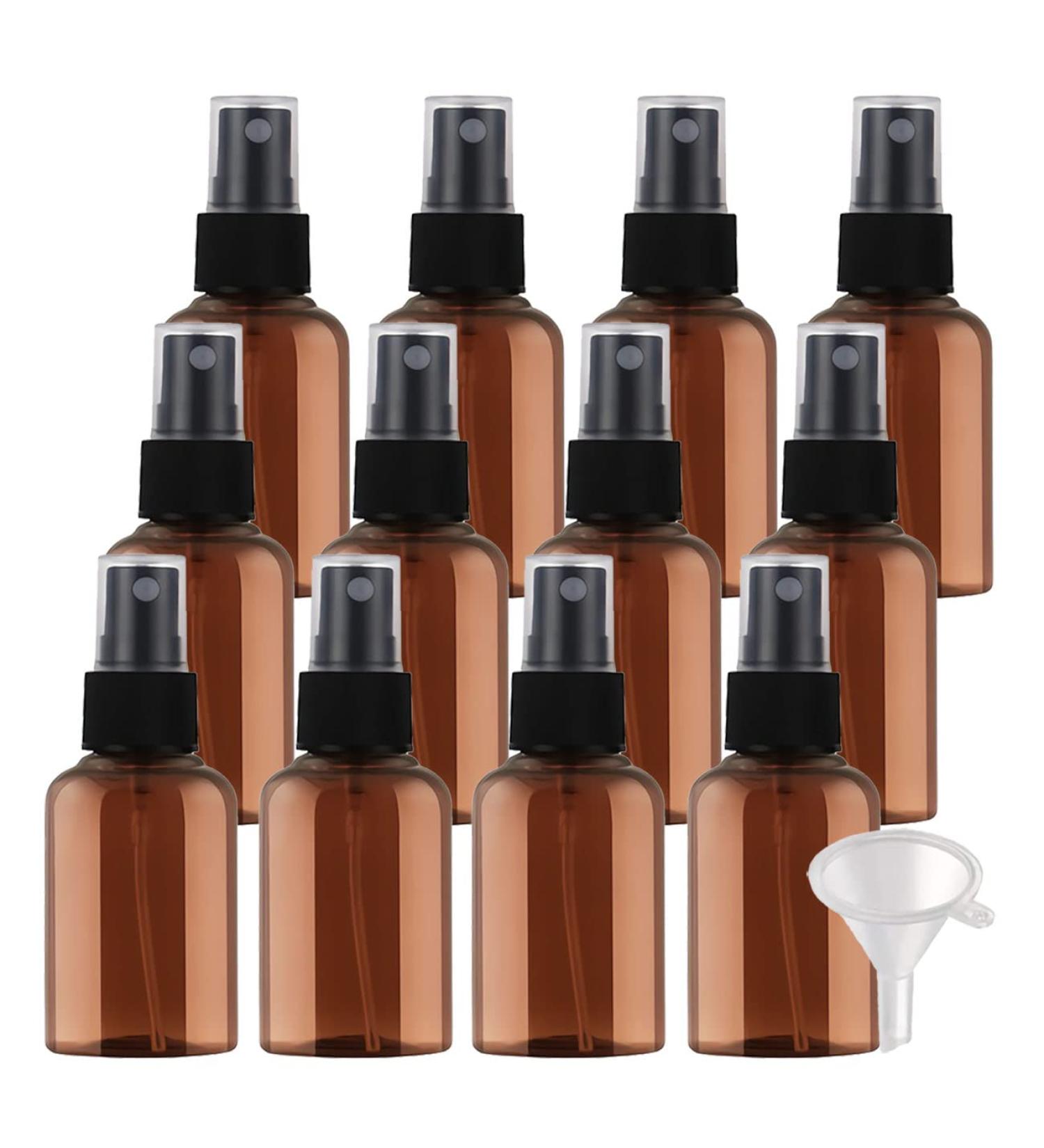 Zeoabsy 12-Pack 50ml Brown Plastic Spray Bottles - Fine Mist Pump Atomizer for Cosmetics Perfumes & More - Buy Online on GoSupps.com
