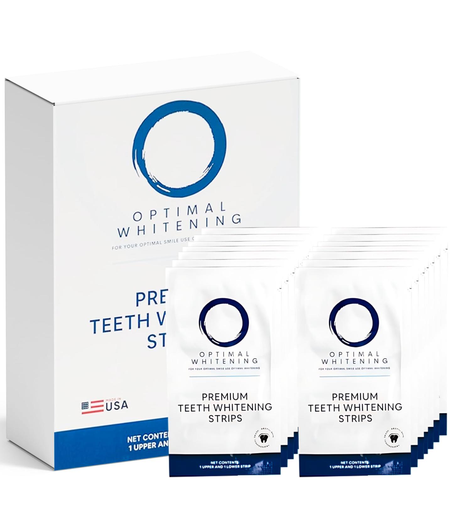 Teeth Whitening Strips - 14-Day Treatment for Sensitive Teeth | Achieve a Whiter Smile & Remove Tough Stains | Made in USA - Buy Online on GoSupps.com