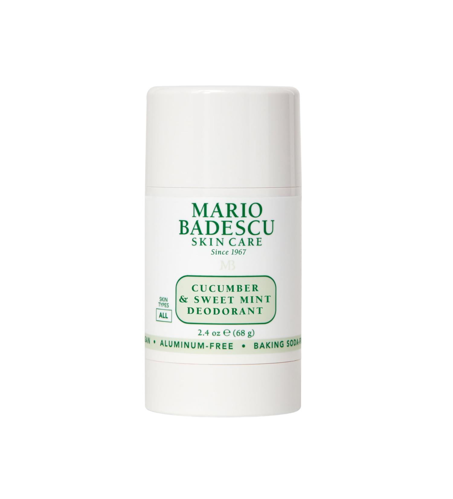 Mario Badescu Deodorant Infused with Skin-Loving Botanicals | Aluminum and Baking Soda-Free | Keeps Underarms Fresh All Day | For Daily Use | 2.4 FL. OZ Cucumber & Sweet Mint - Buy Online on GoSupps.com