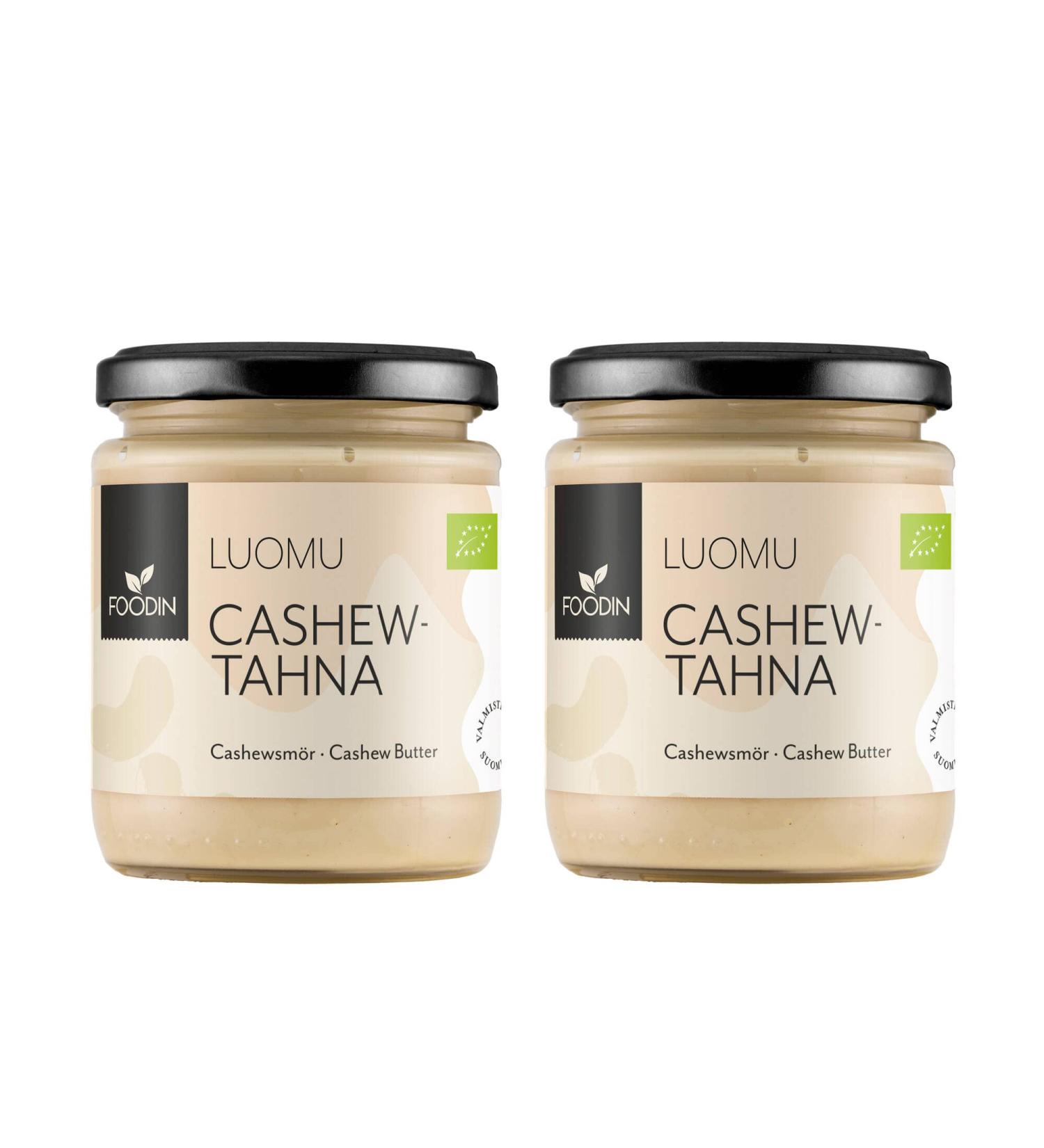 FOODIN Organic Cashew Butter - 100% Natural Cashews 2 x 250g Jar | Vegan Gluten-Free Healthy Snack - Buy Online on GoSupps.com