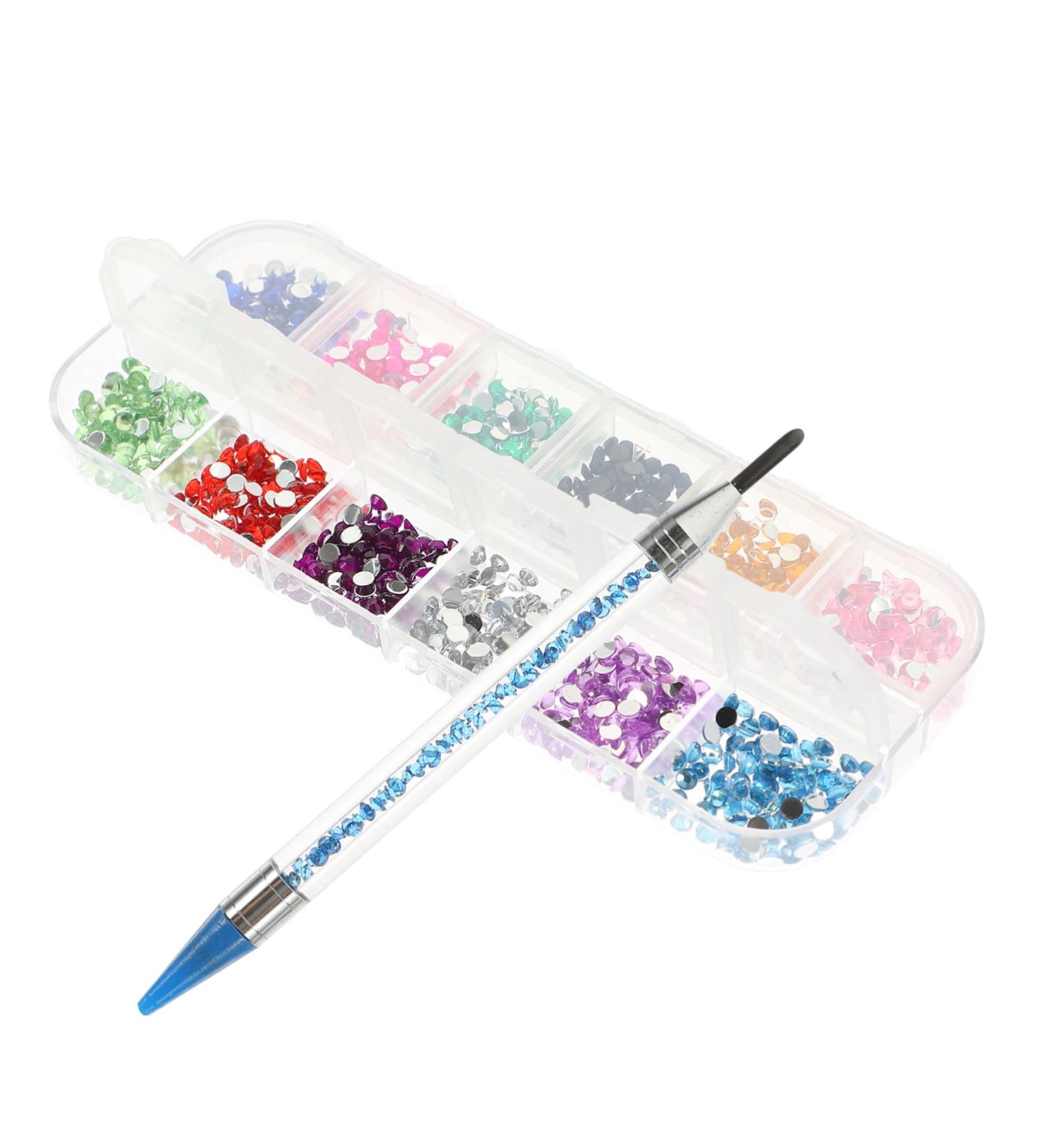 Healeved 2 Sets Rhinestones Picker Flatback Rhinestones Blue Suit Gem Beads Crystal Rhinestones Dotting Tools Crystals Beads Jewel Picker Crystal Ab Rhinestones Nail Drilling Pen - Buy Online on GoSupps.com