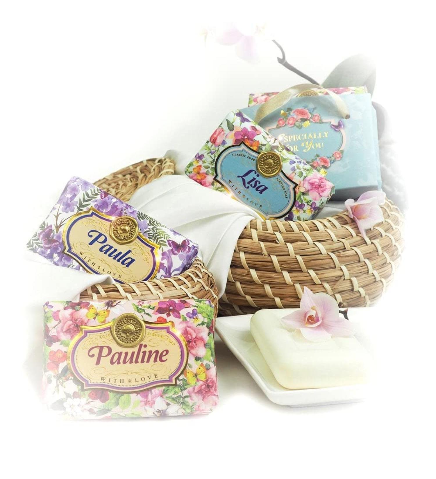 Natalie - Gift Soap Bar For Her Birthday Rose Scent Mum Grandmother Cleanser Lather Present Girl