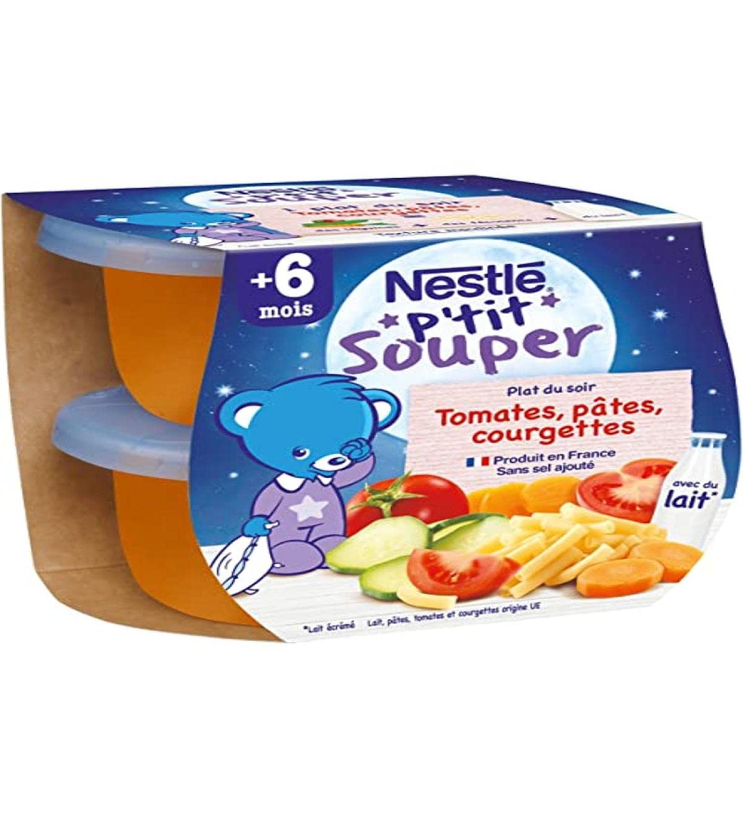 Nestl B b P'tit Souper Tomatoes Pasta Courgettes Vegetable and Starchy Dish From 6 Months 2 x 200 g