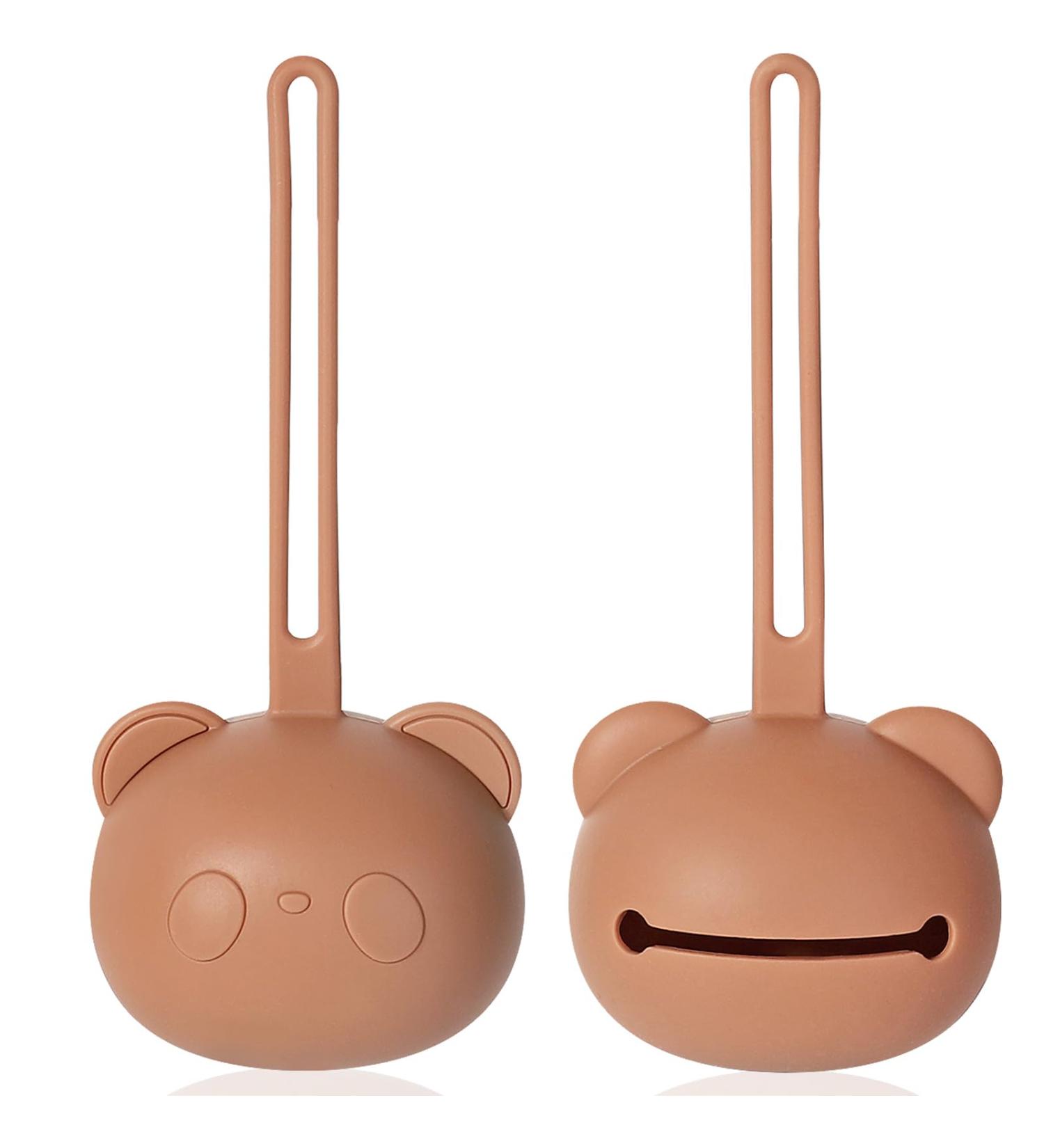 Orzbow 2Pcs Silicone Dummy Case Pacifier Holder Case w/Strap BPA-Free Soother Pod Baby Holder Case Panda Pacifier Holder Storage Box for 2 Dummies Lightweight and Easy Clean Dummy Box Chocolate 2 Pack - Buy Online on GoSupps.com