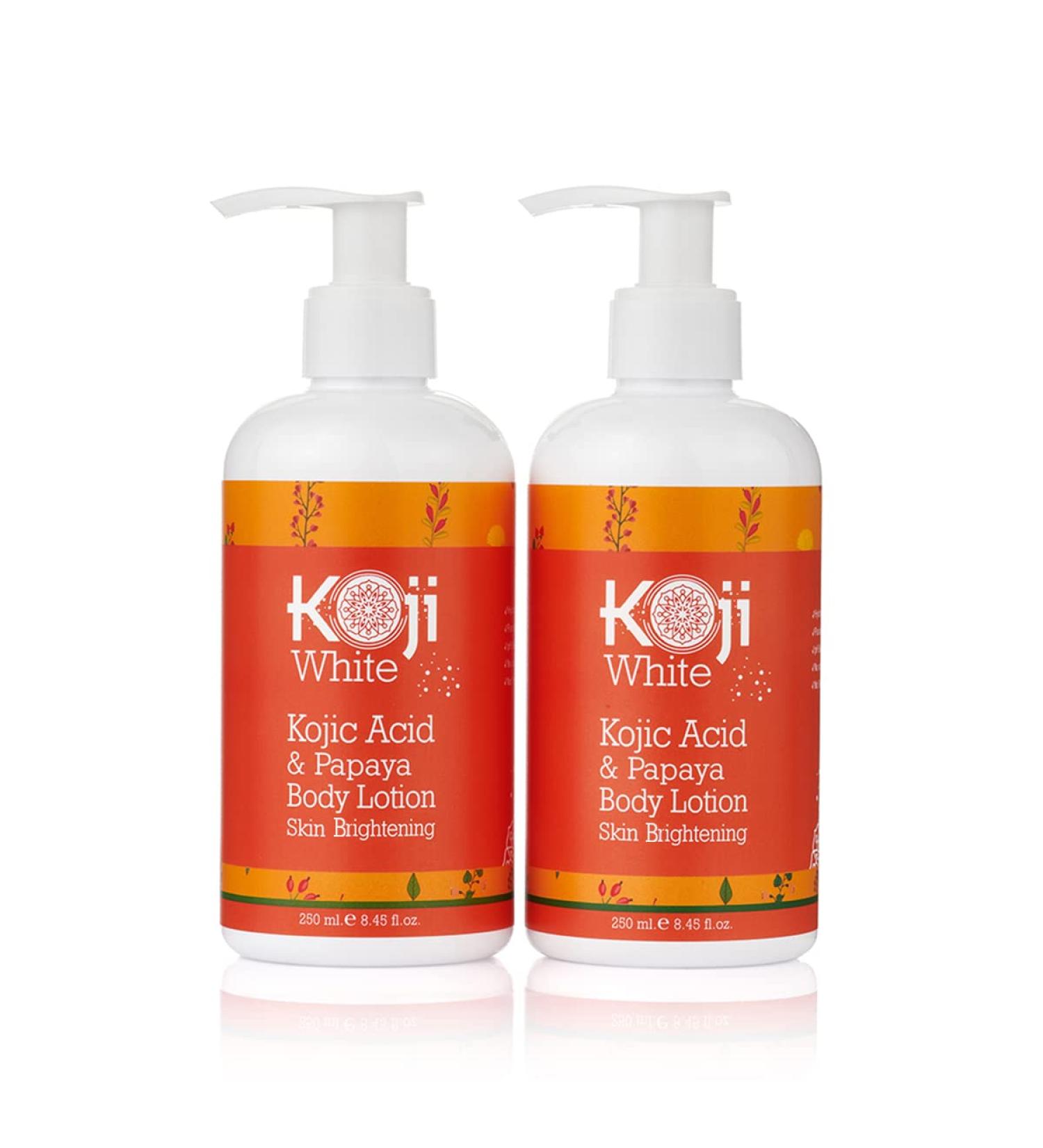 Koji White Kojic Acid & Papaya Body Lotion Gift Set for Women - Skin Brightening & Nourishing - Vegan & Cruelty Free - 8.45 Fl Oz x 2 - Buy Online on GoSupps.com