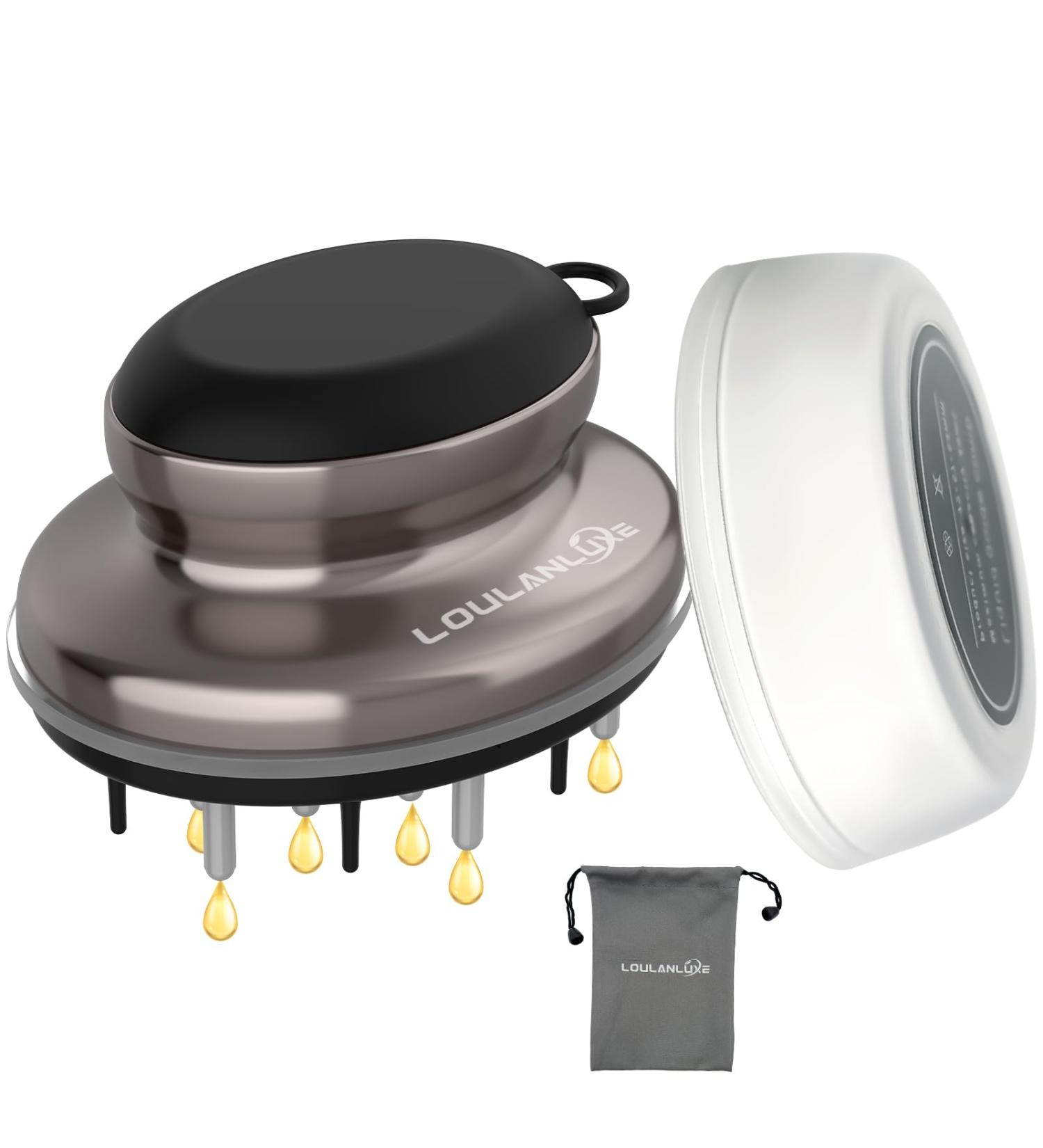 Loulanluxe Scalp Applicator & Hair Oil Brush - Boost Hair Growth | Waterproof Cord Strap - Set1 Brown - Buy Online on GoSupps.com