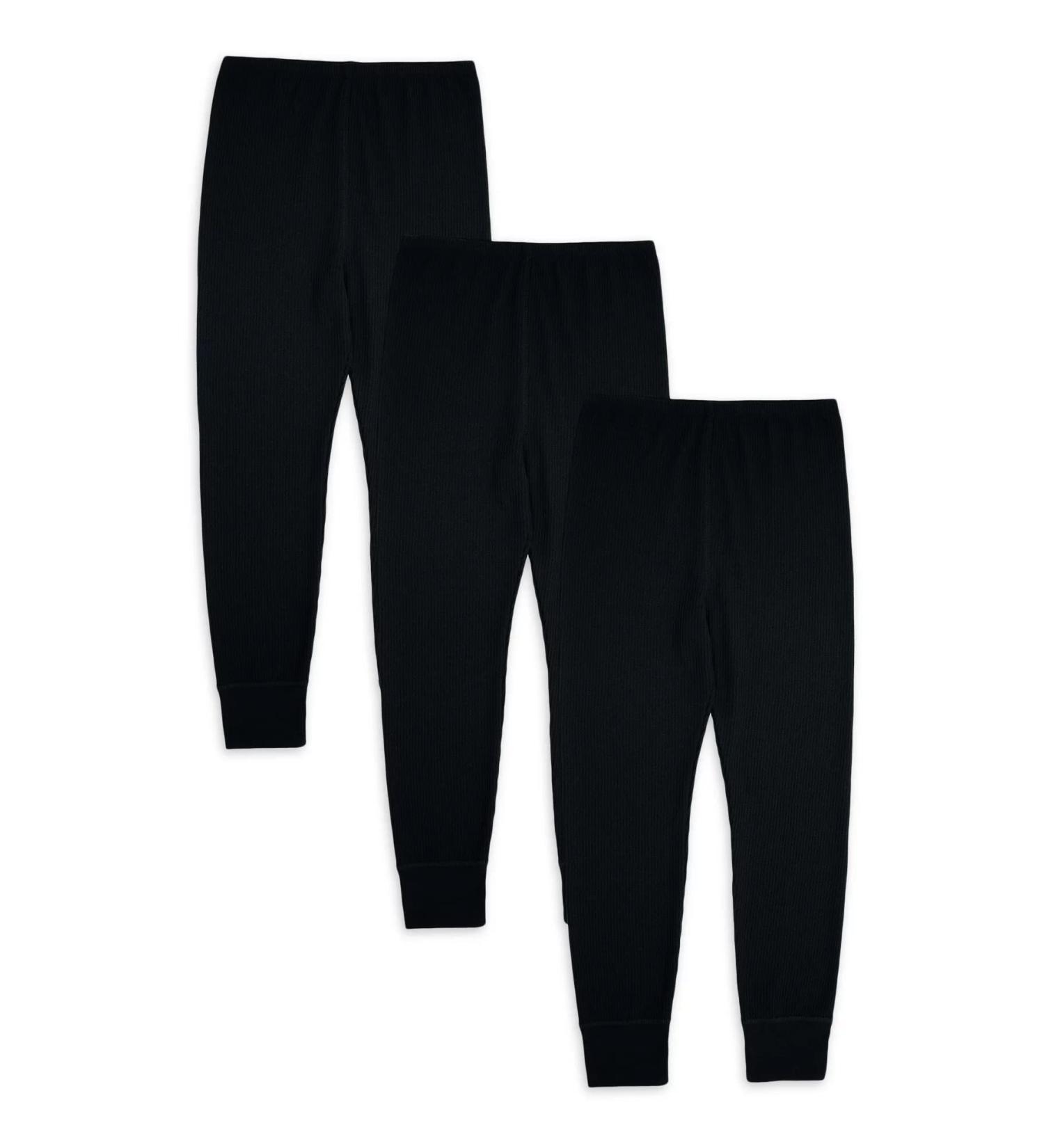 Fruit of the Loom Boy's 3 Pack Thermal Pants Black Soot Size 6-7 - Buy Online on GoSupps.com