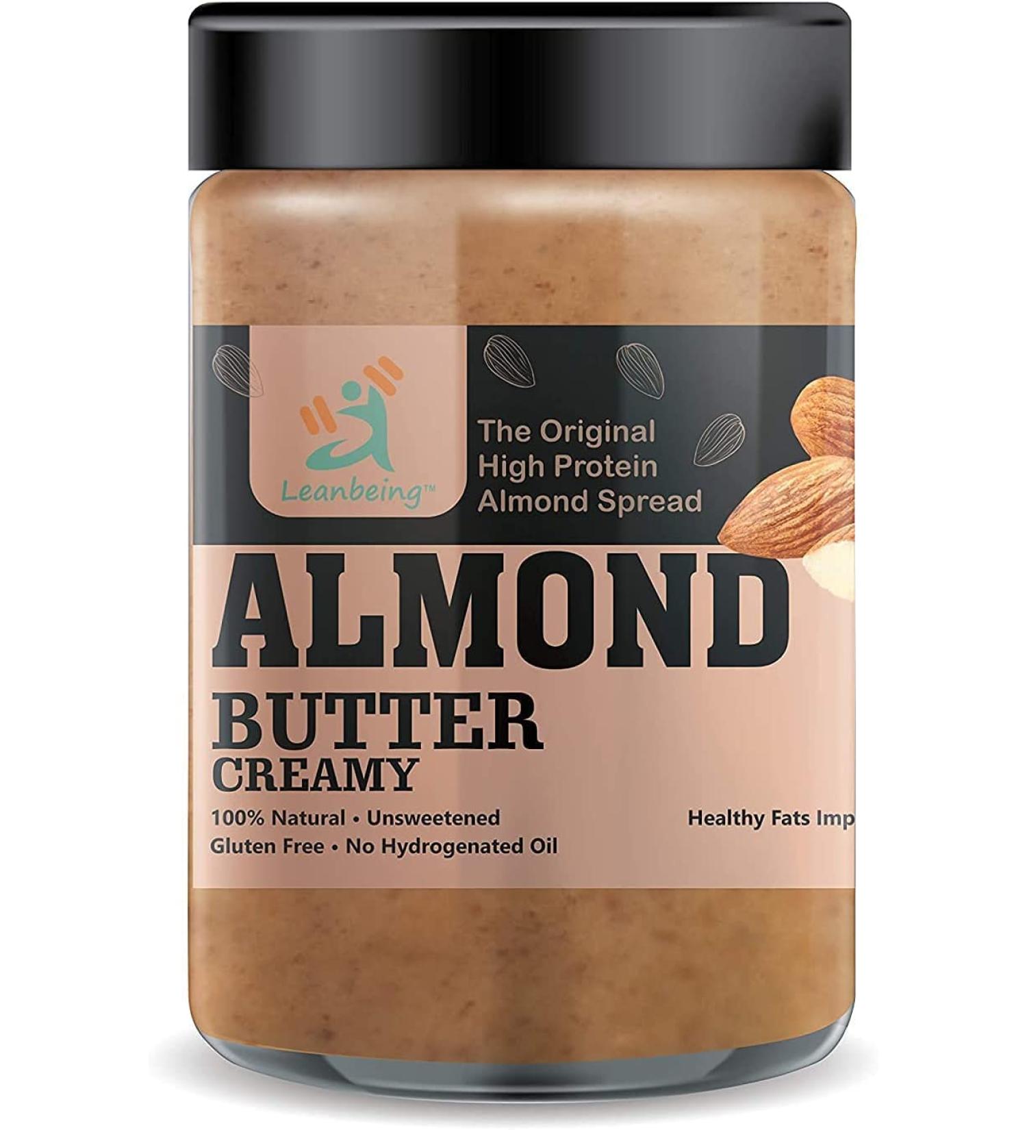 AOZA Leanbeing Almond Butter 100% Natural (500Grams) (California Almonds) (Unsweetened) (No Added Sugar) - Buy Online on GoSupps.com