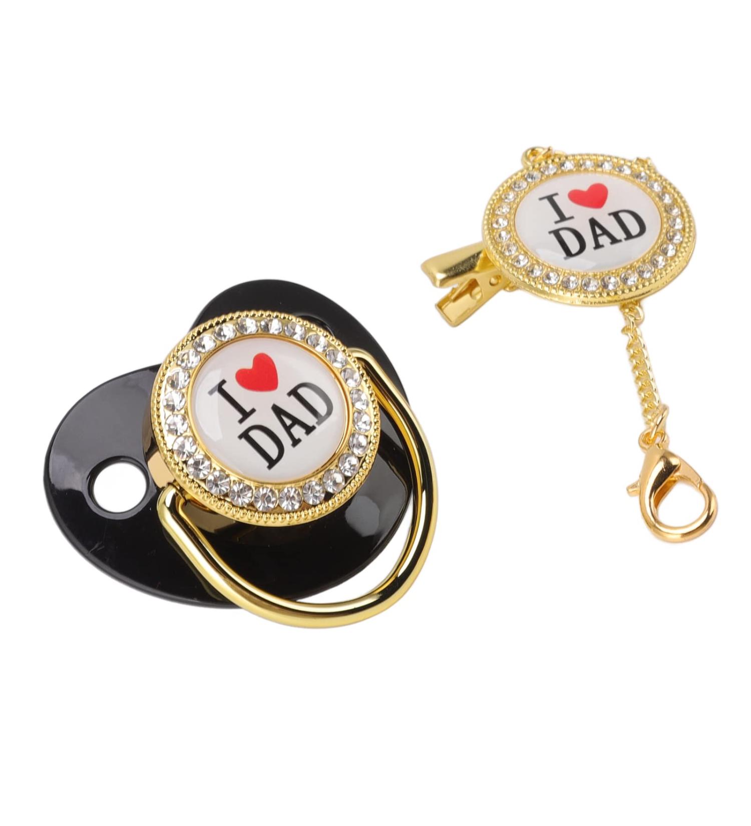 Jauarta BPA Free Baby Pacifier - Rhinestone Design Silicone Size M for 6-18 Months - Stylish & Safe (Black) - Buy Online on GoSupps.com