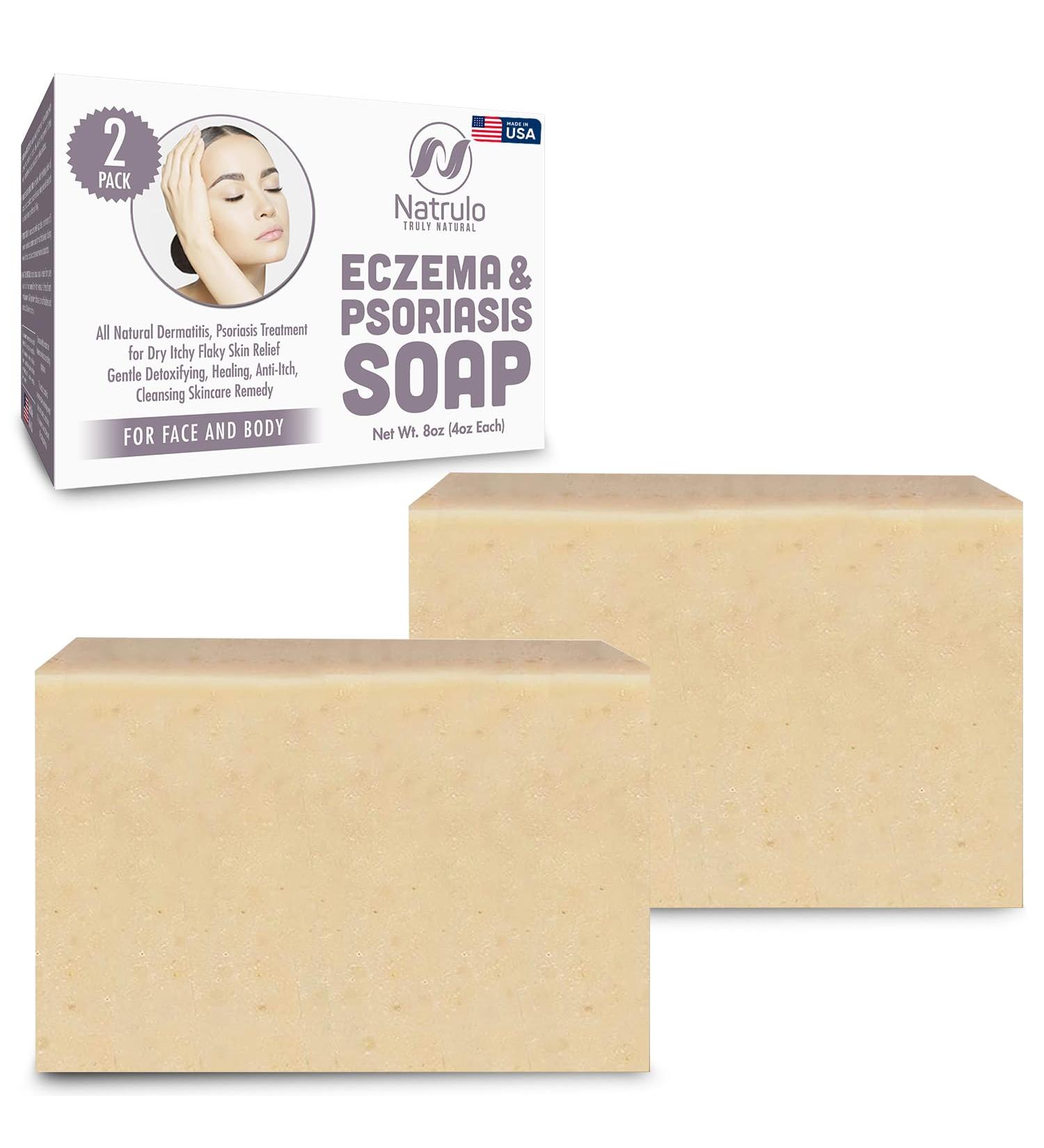 Eczema Soap Bar for Face and Body All Natural Dermatitis, Psoriasis Solution for Dry Itchy Flaky Skin Relief Gentle Detoxifying, Anti-Itch, Cleansing Skincare Remedy Eczema Soap Bar Made in USA - Buy Online on GoSupps.com