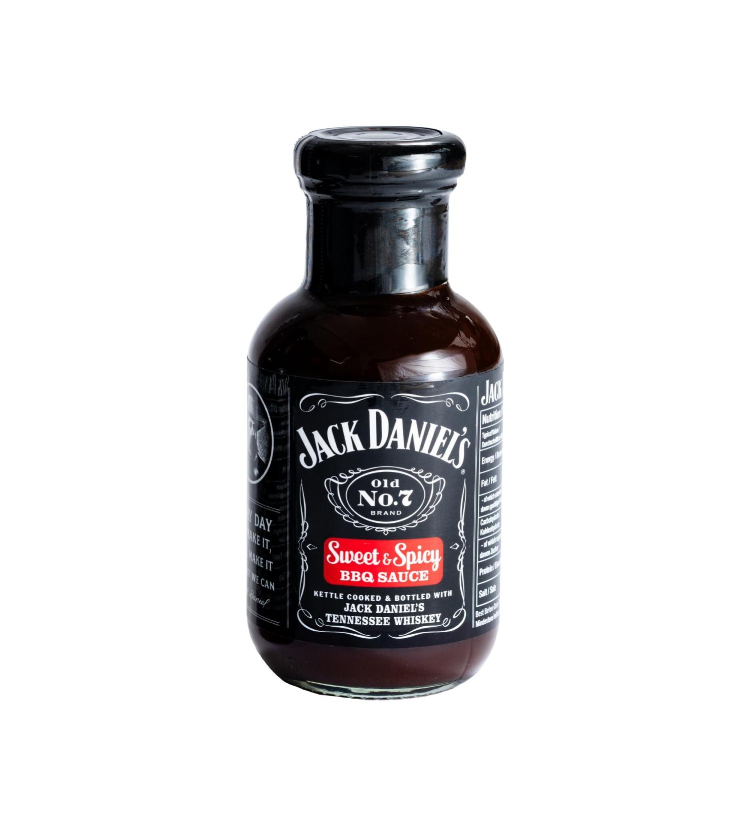 Jack Daniels Sweet & Spicy BBQ Sauce 280g Bottle - Gluten Free, Vegan, Delicious Marinade & Dipping Sauce - Buy Online on GoSupps.com