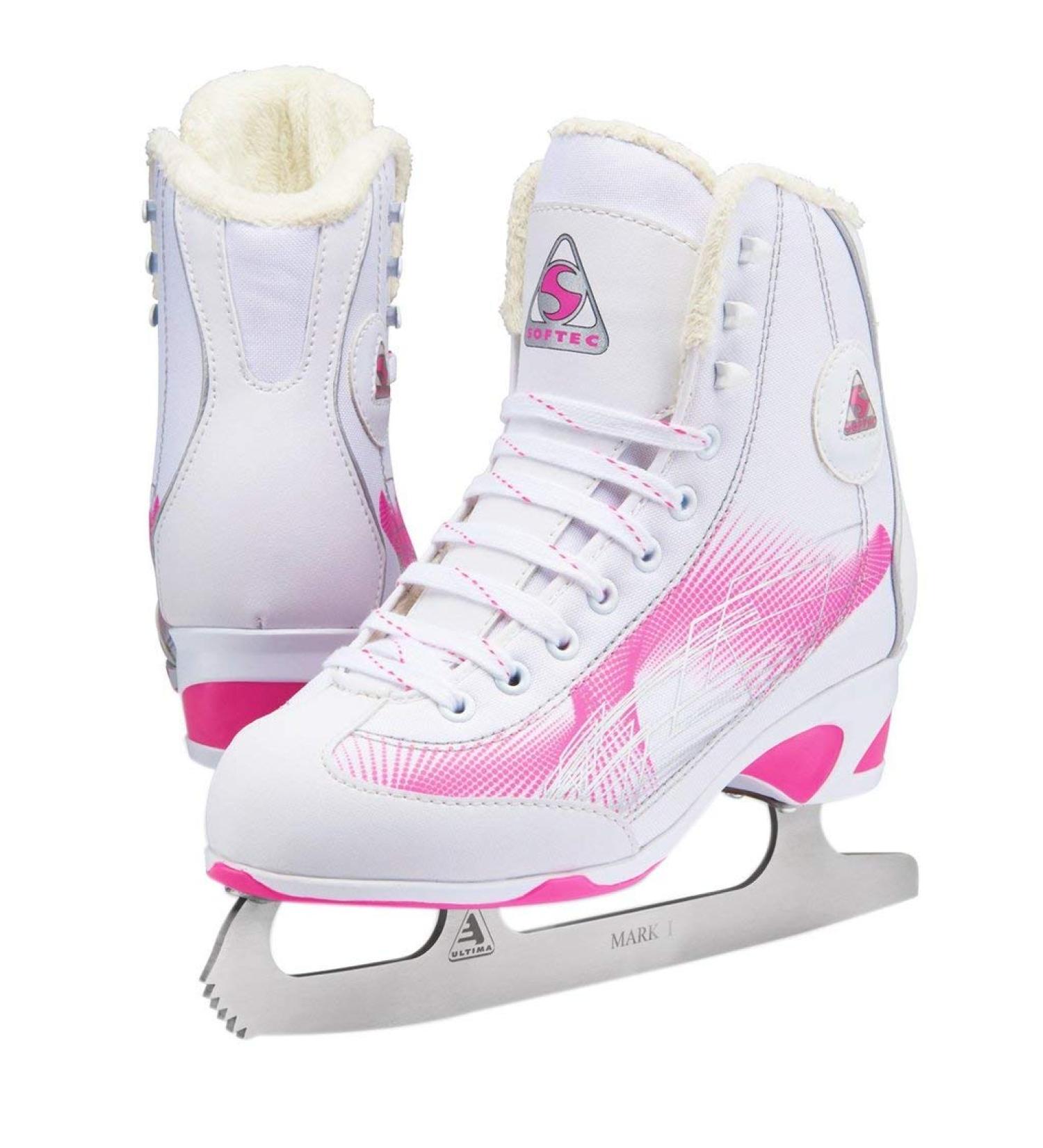 Jackson Ultima Softec Rave Women's/Girls Figure Skates White/Pink Kids 2
