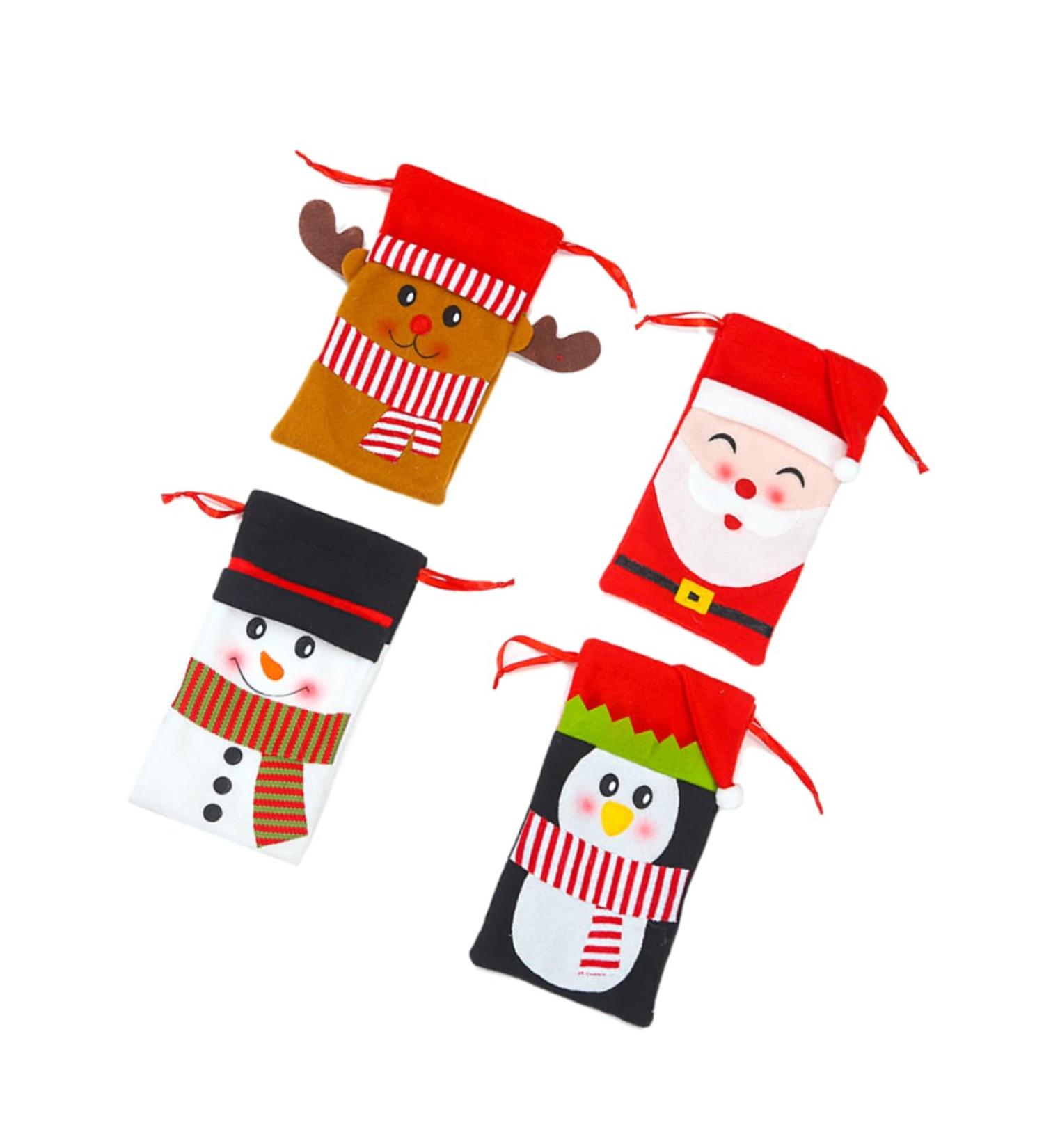 Healvian 4pcs Christmas Bags for Kids Goodie Bags for Kids Christmas Candy Bag Drawstring Bag - Buy Online on GoSupps.com