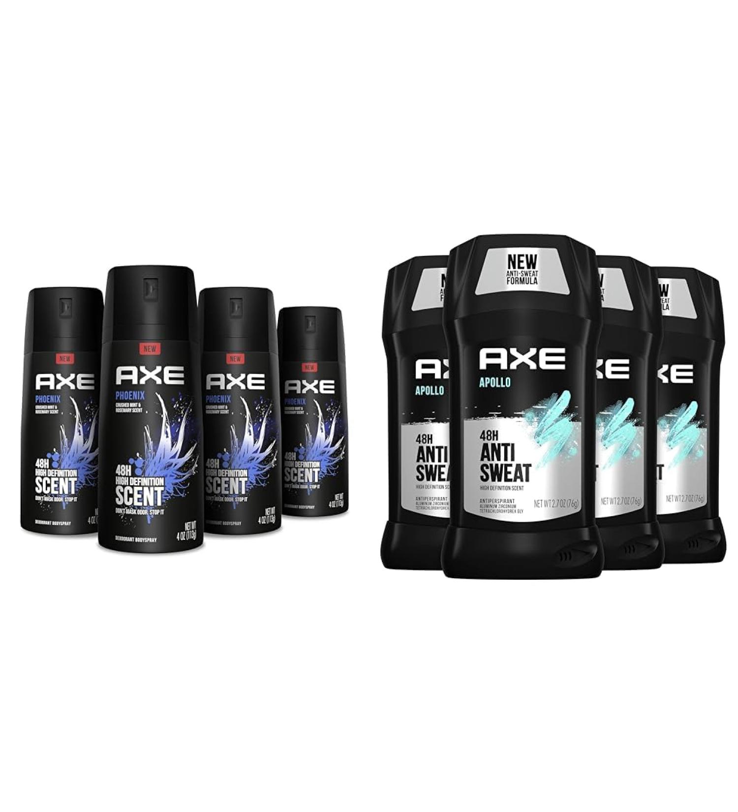 Axe Body Spray Deodorant For Long Lasting Odor Protection Phoenix Deodorant & Apollo Antiperspirant Deodorant Stick For Men Sage & Cedarwood 48 Hr Anti Sweat Mens Deodorant - Buy Online on GoSupps.com