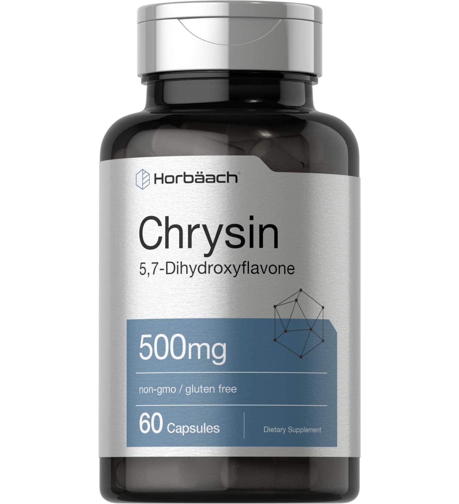 Chrysin 500mg Capsules - Passion Flower Extract - Non-GMO Gluten Free Supplement - 60 Count by Horbaach - Buy Online on GoSupps.com