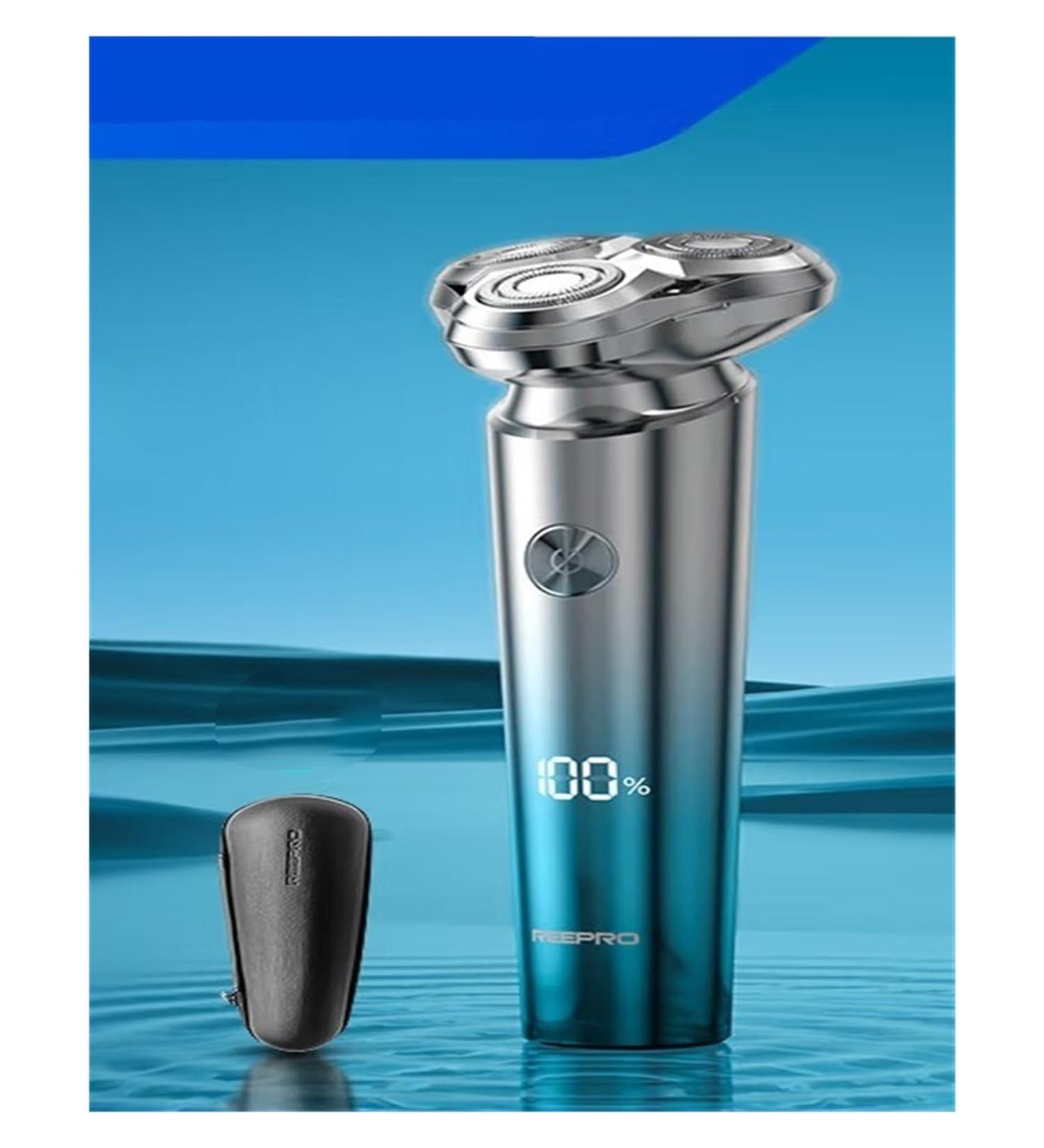 Buy RS901 Sky Blue Electric Shaver - Portable Rechargeable & Washable | Men's Beard Shaver with Leather Bag - International Shipping Available - Buy Online on GoSupps.com