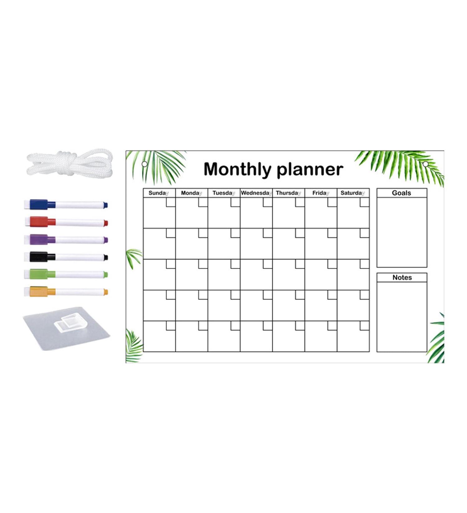WOBBLO Monthly Calendar Board | Transparent and Multifunctional Erasable Acrylic Board | Work Accessories for Planning Tasks Reminders Suggestions Mood - Buy Online on GoSupps.com