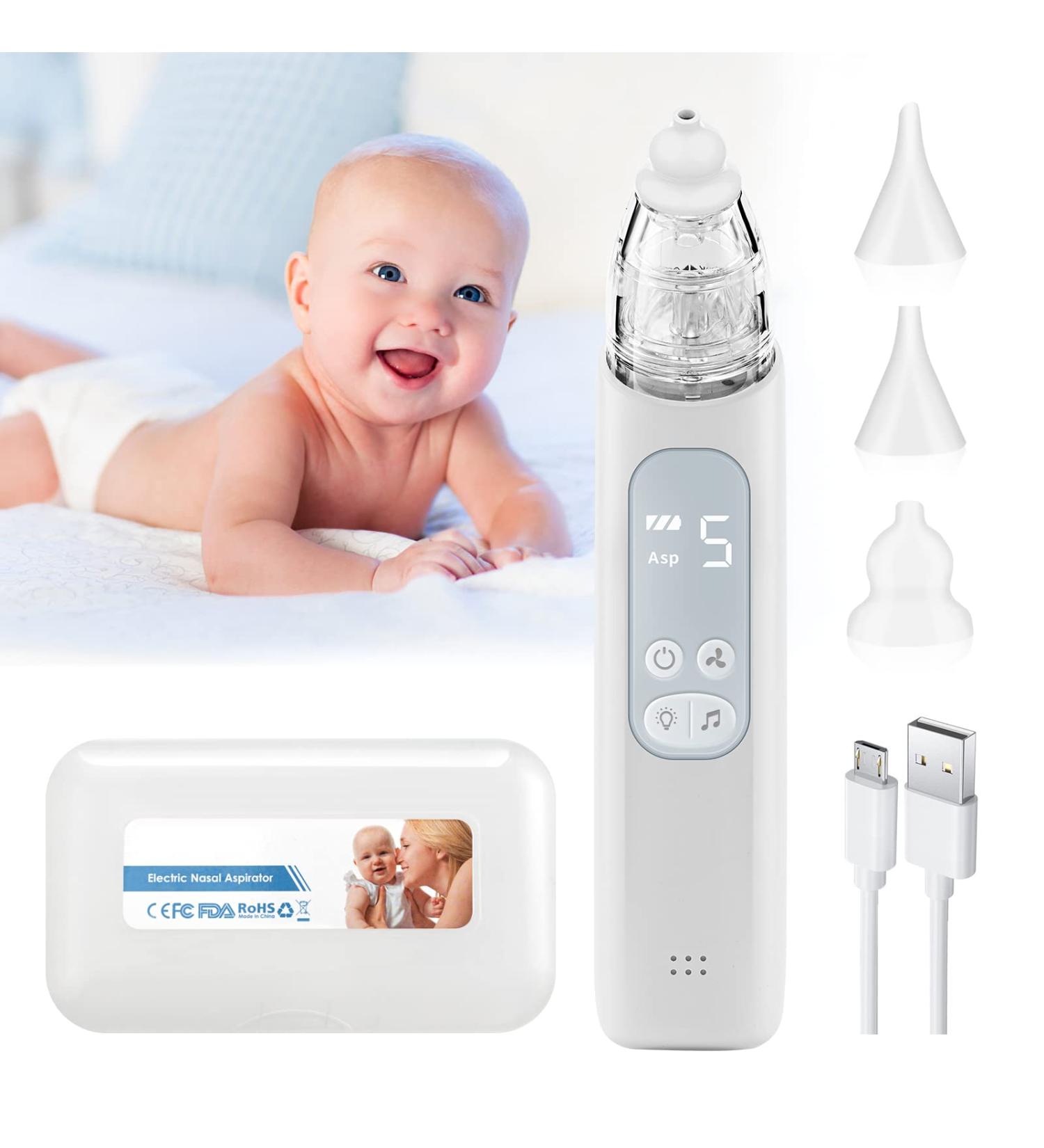 Rechargeable Electric Baby Nasal Aspirator with 5 Suction Levels and Music- Newborns & Toddlers Nose Cleaner - Buy Online on GoSupps.com