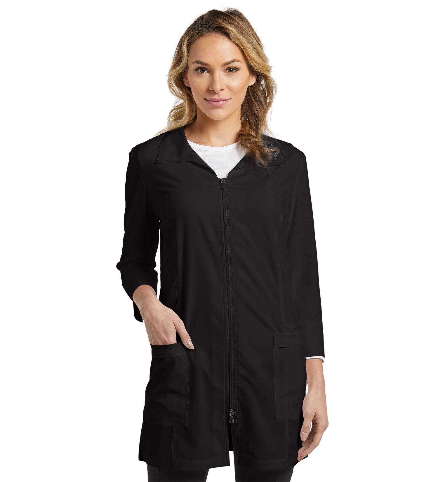 White Cross Fit Women's 2417 Lab Coat Medium Black