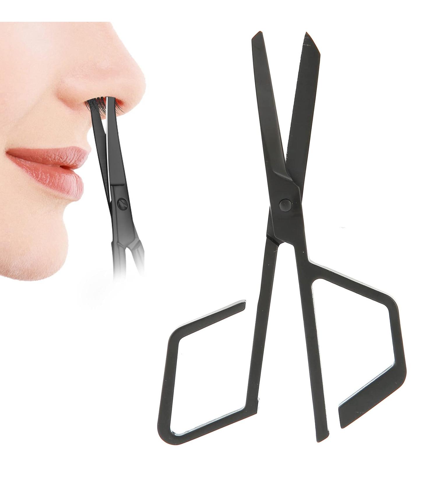 Nose Hair Scissors Beard Nose Hair Trimming Scissors Stainless Steel Nose Hair Scissors Oblique Angle Nose Hair Trimming Scissors (Black) - Buy Online on GoSupps.com
