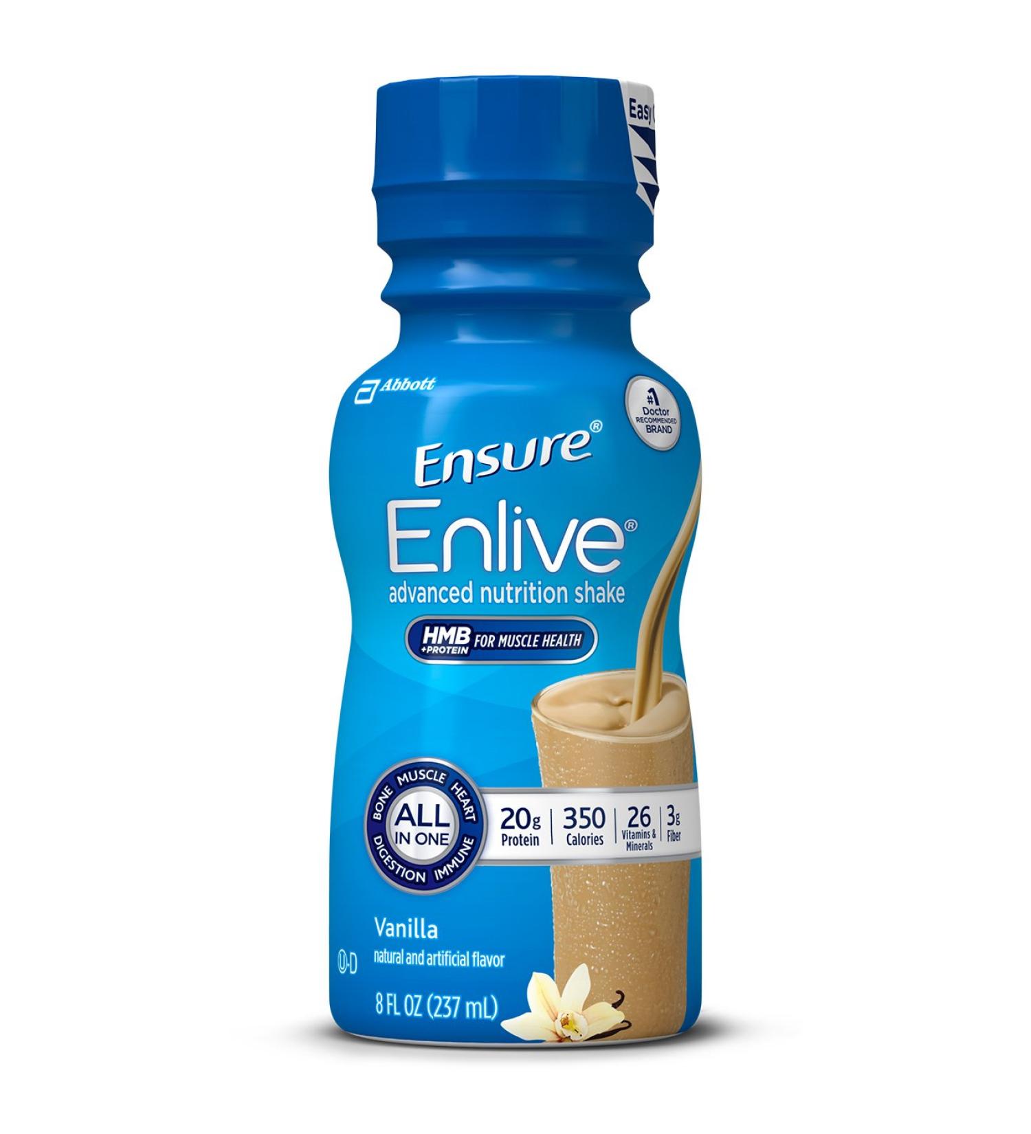 Ensure Enlive Advanced Nutrition Shake - 20g Protein Meal Replacement Vanilla 16 Count (8 fl oz) - Best for Health & Wellness - Buy Online on GoSupps.com