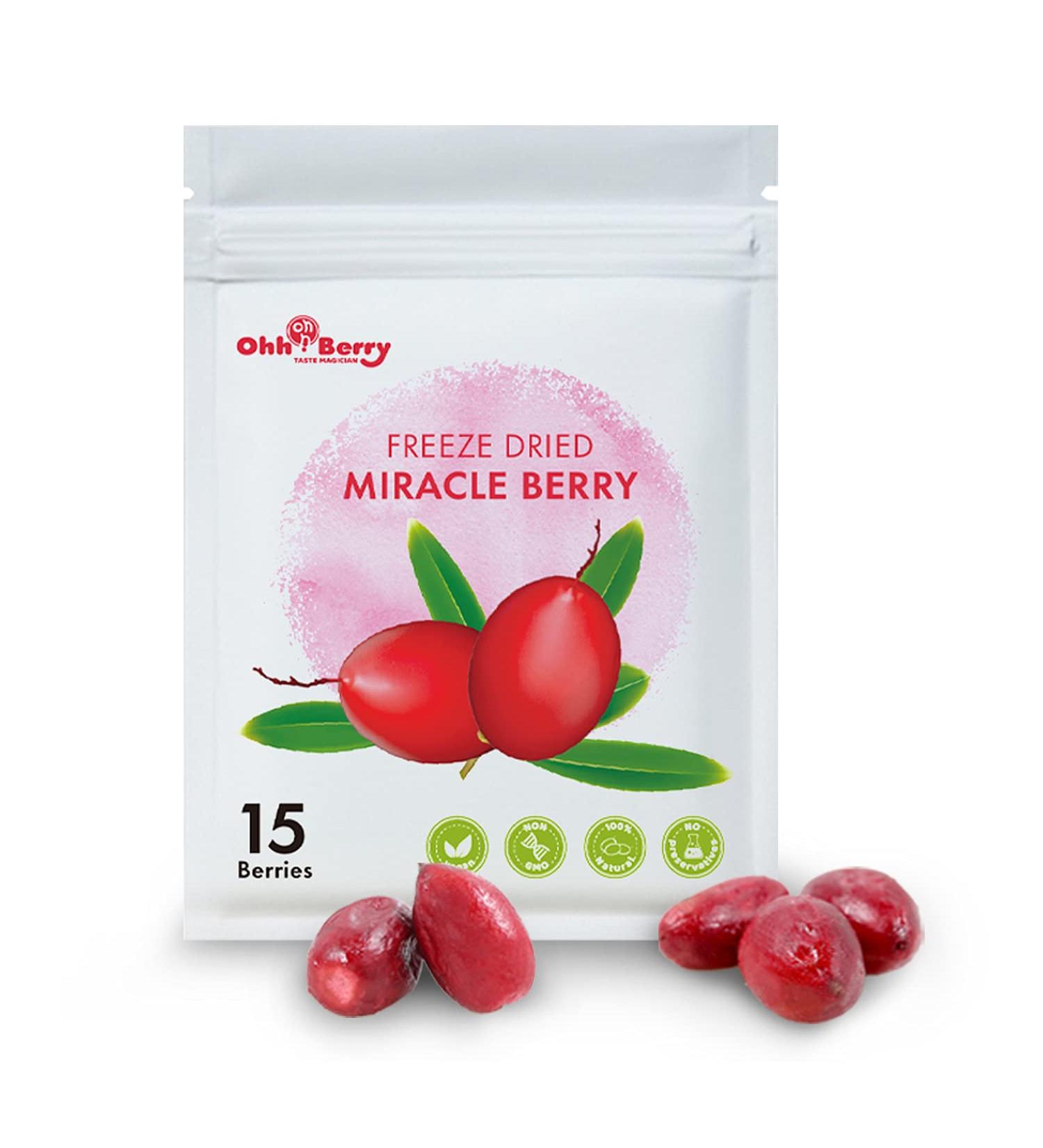 15-Pack Ohh! Berry Miracle Berries - Transform Sour to Sweet, Natural Freeze-Dried Fruits, Reduce Sugar Intake, No Preservatives - Buy Online on GoSupps.com