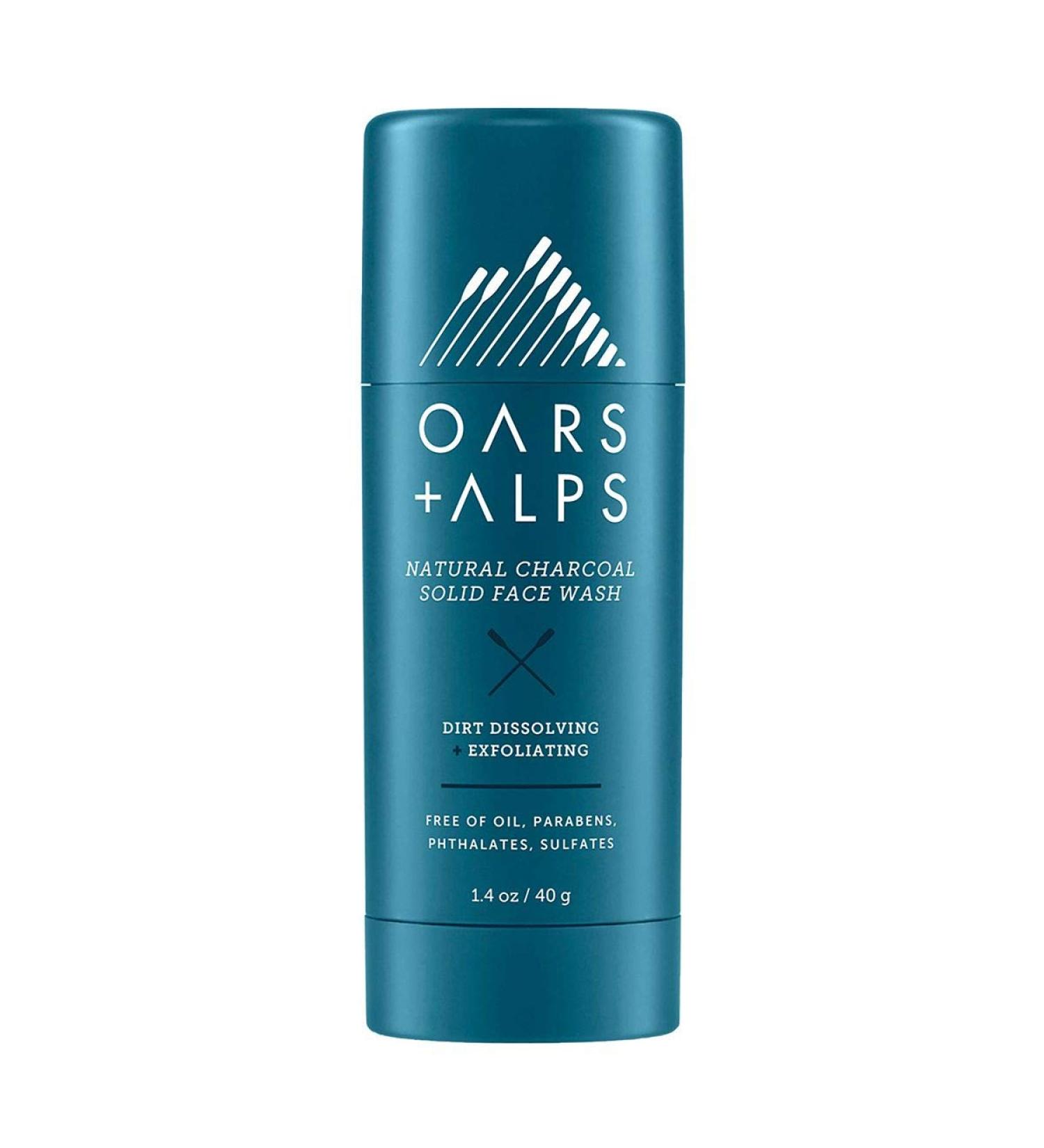 Oars + Alps Activated Charcoal Face Wash 1.4 oz - Exfoliating Cleanser for Blackheads & Acne - Travel Size, Vegan & Gluten-Free - Buy Online on GoSupps.com