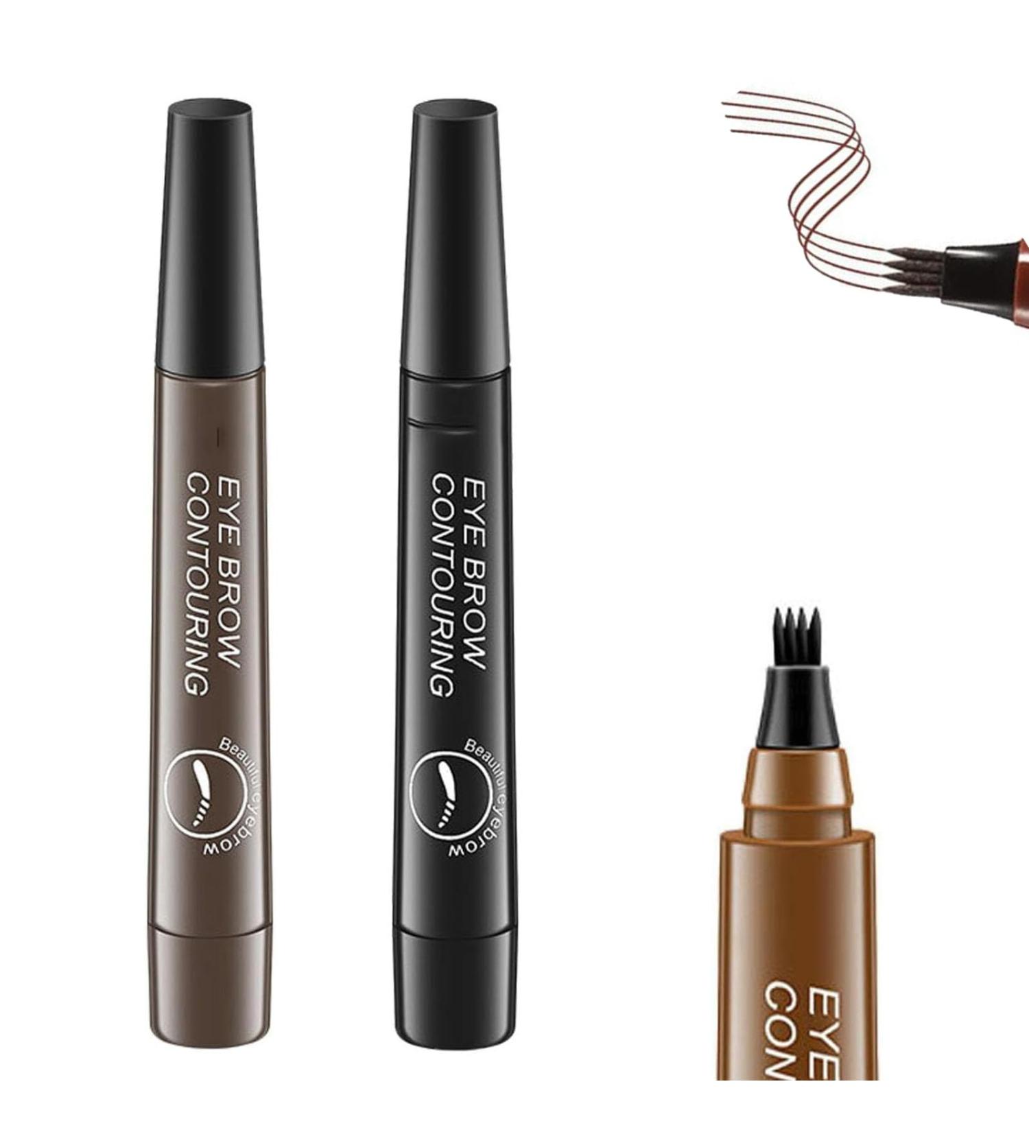 Makefullbeauty Eyebrow Makefullbeauty Waterproof Natural Eyebrow Pen Makefullbeauty Brow Pen Magical Waterproof Brow Pen Micro Fork Tip Precise Brow Pen Point Eyebrow Pencil Liquid Pen Makeup Black+Gray Brown - Buy Online on GoSupps.com