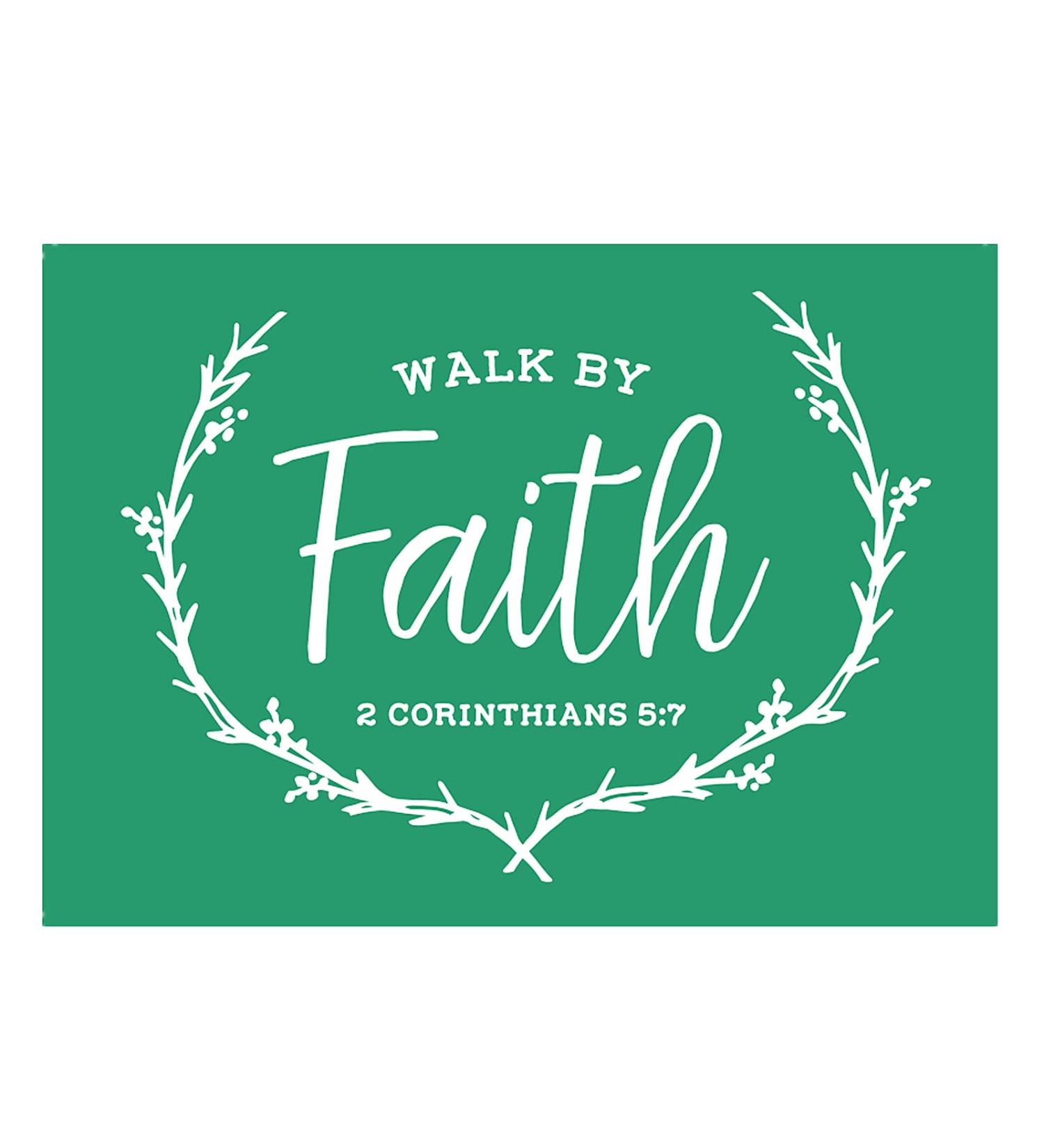 JAJADO Self-Adhesive Silk Screen Printing Stencil - Reusable Phrase Sign Pattern for Painting on Wood, Fabric, Ceramic - Walk by Faith Design - Buy Online on GoSupps.com