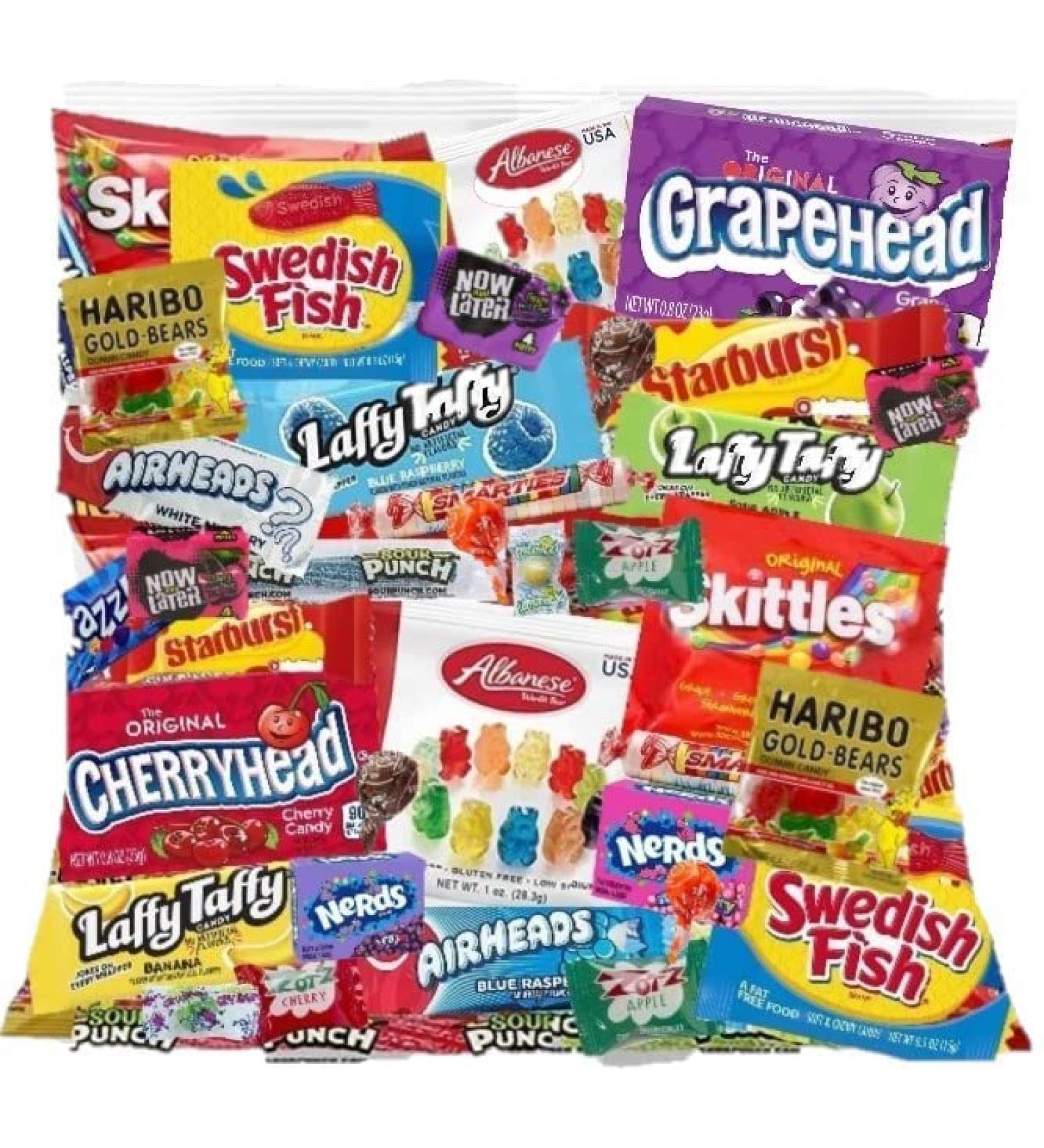 Assorted Classic Candy Mix - 4 Pounds Mega Variety Individually Wrapped Fun Size Minis Bulk Assortment for Candy Bowls, Parties, and Parades - Buy Online on GoSupps.com