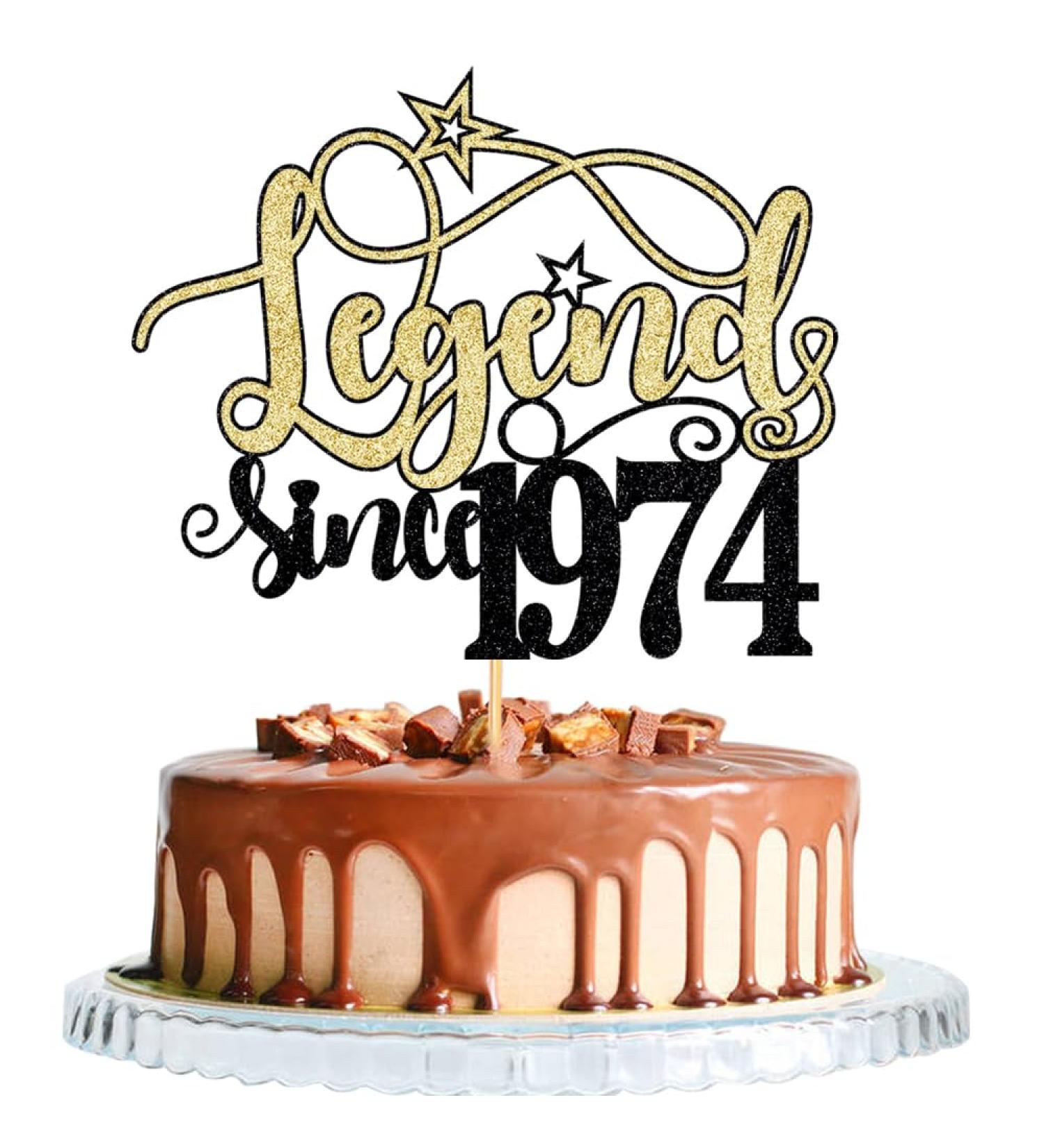 WRACKKIAR Legend Since 1974 Cake Topper Cheer 50th Cake Topper Happy 50th Birthday Cake Topper Funny 50 and Fabulous Decoration (1974) - Buy Online on GoSupps.com